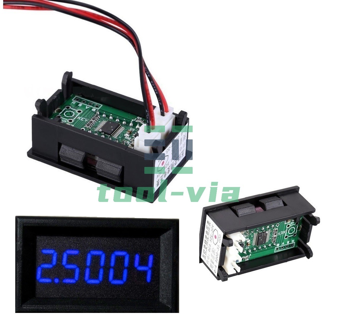 Blue LED 5 Digit DC 0-4.3000-33.000V Digital Voltmeter Voltage Meter Car Panel M