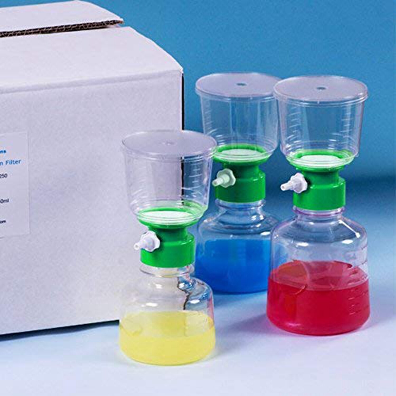 60PK Lab Polystyrene Bottle Top Vacuum Sterile Filter Graduated Clear 0.22um PES