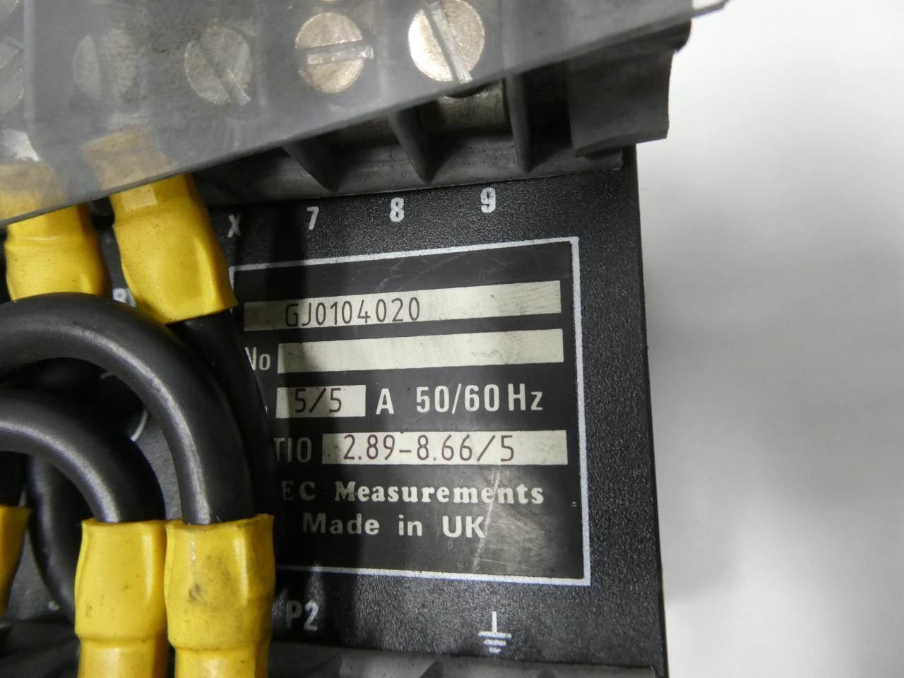 Gec Measurements GJ0104020 Differential Protection Transformer 2.89-8.66/5