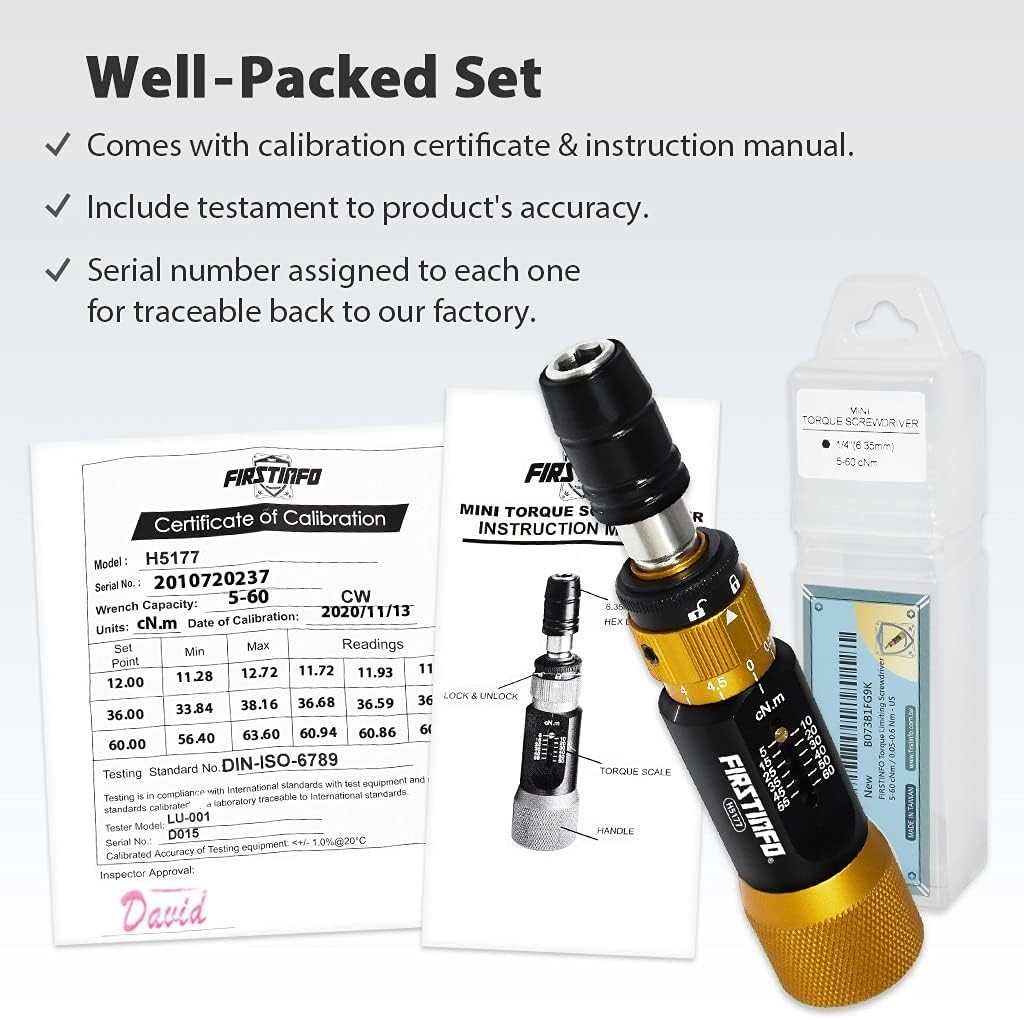 Precision Torque Limiting Screwdriver: 0.44-5.31 in-lb Range, Quick-Release