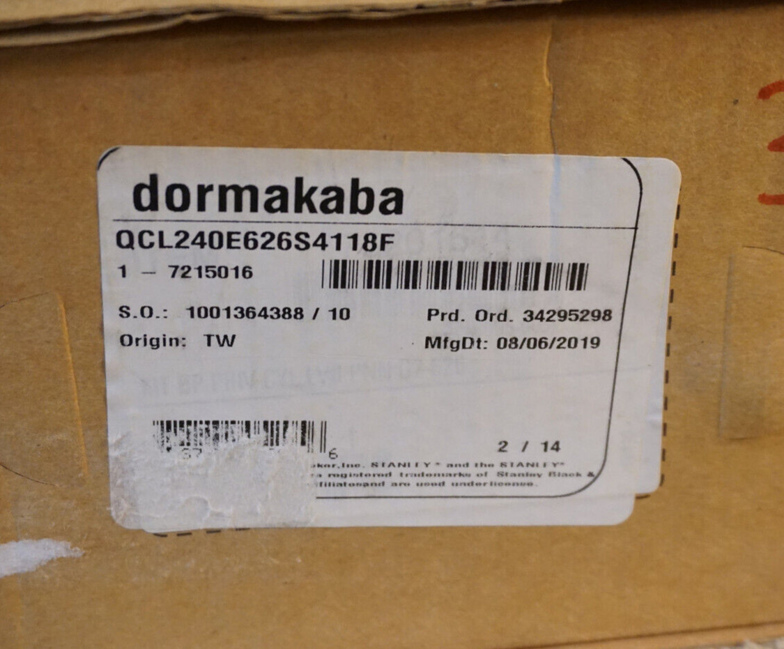 Stanley Commercial Door Knob Pushbutton Lever QCL240E626S4118F Dormakaba Nickel
