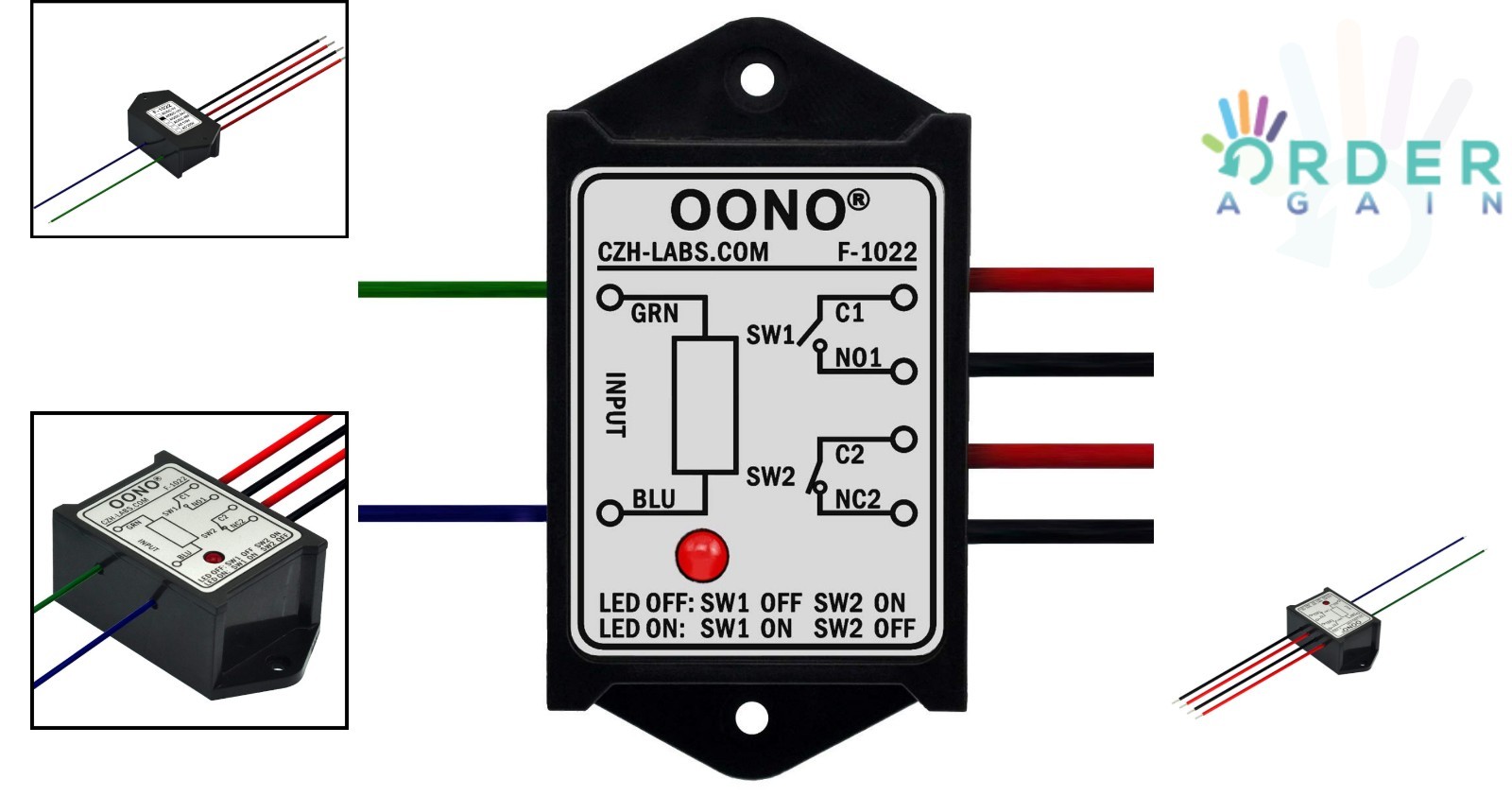 DPST Power Relay Module 8A AC/DC 12V Control Screw Mount LED Indicator