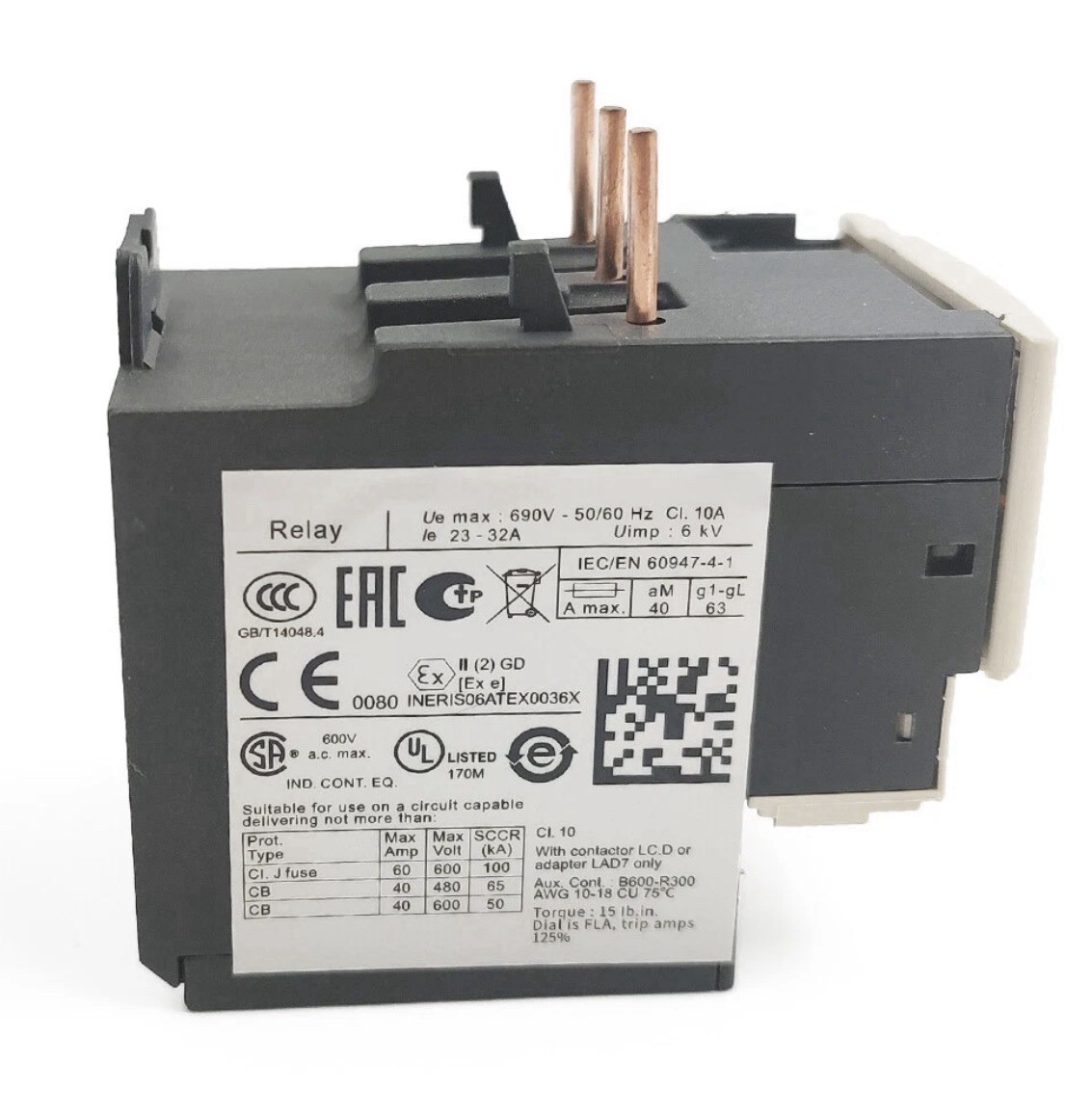 TeSys LRD32 Thermal Overload relay 23-32A fit for Schneider contactor LC1D09-38