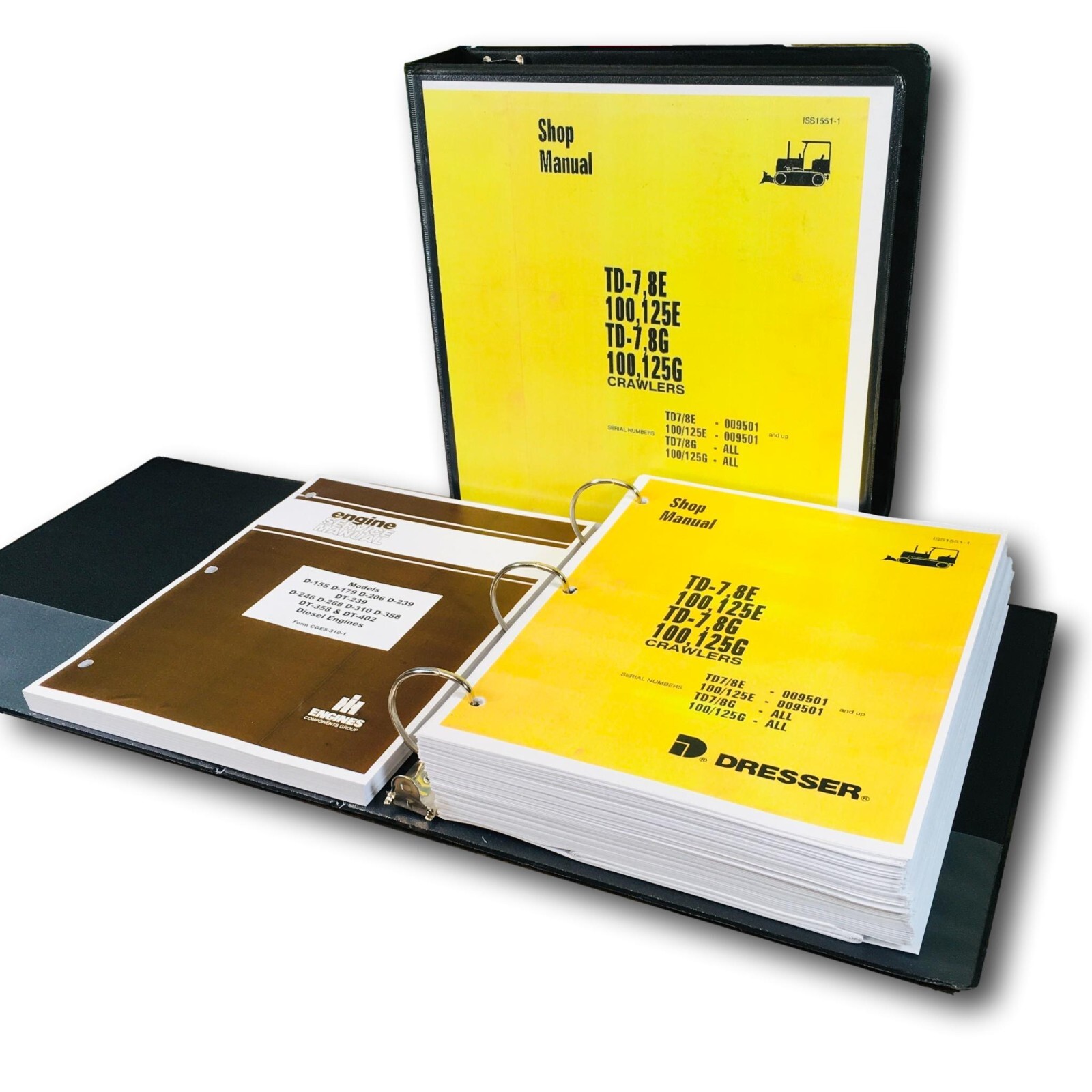Dresser TD7G TD8G 100G 125G Crawlers Service Manual Set Shop IH Repair Workshop