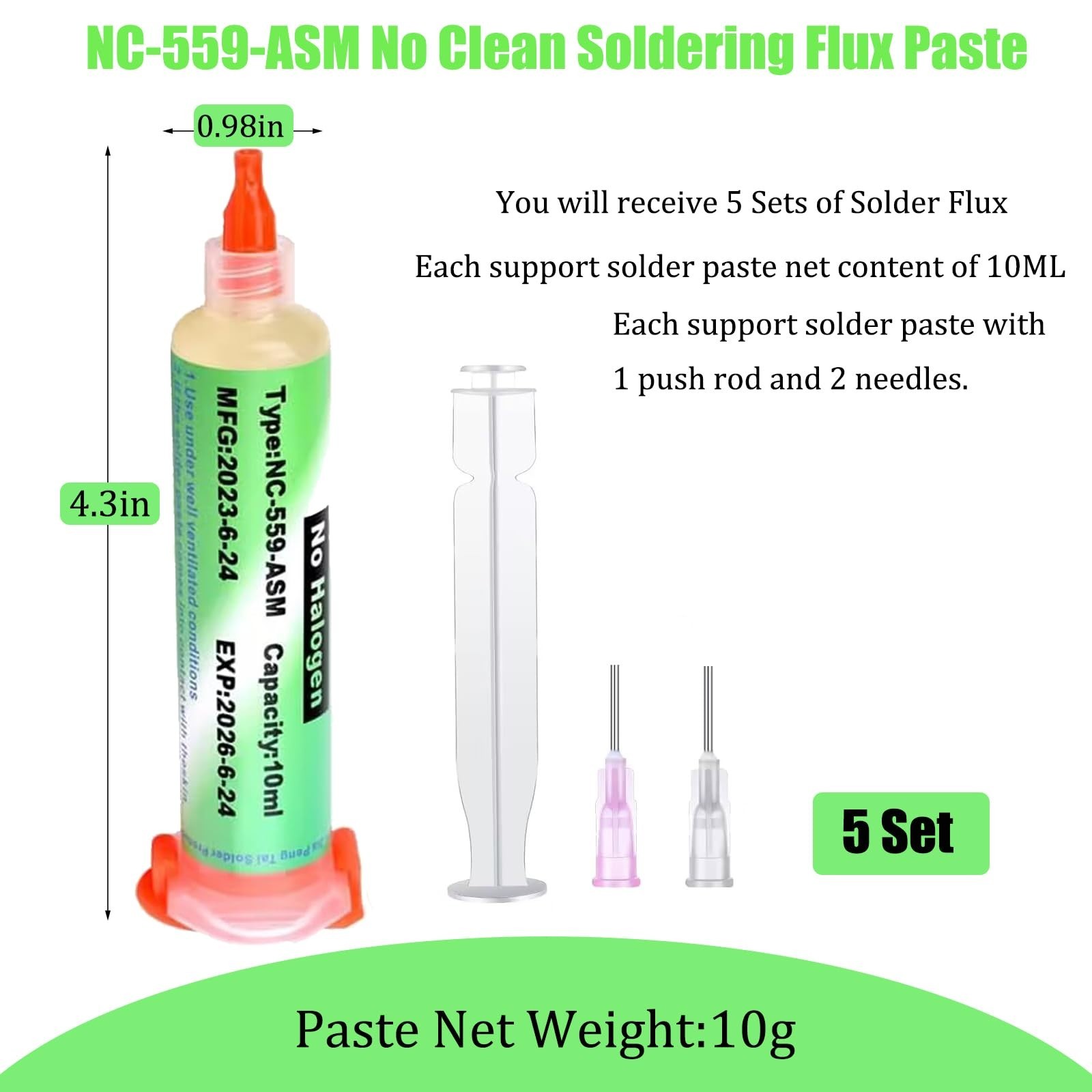 No Clean Solder Flux Paste – Lead Free Rosin, Tacky Liquid for BGA, SMD, USB Rep