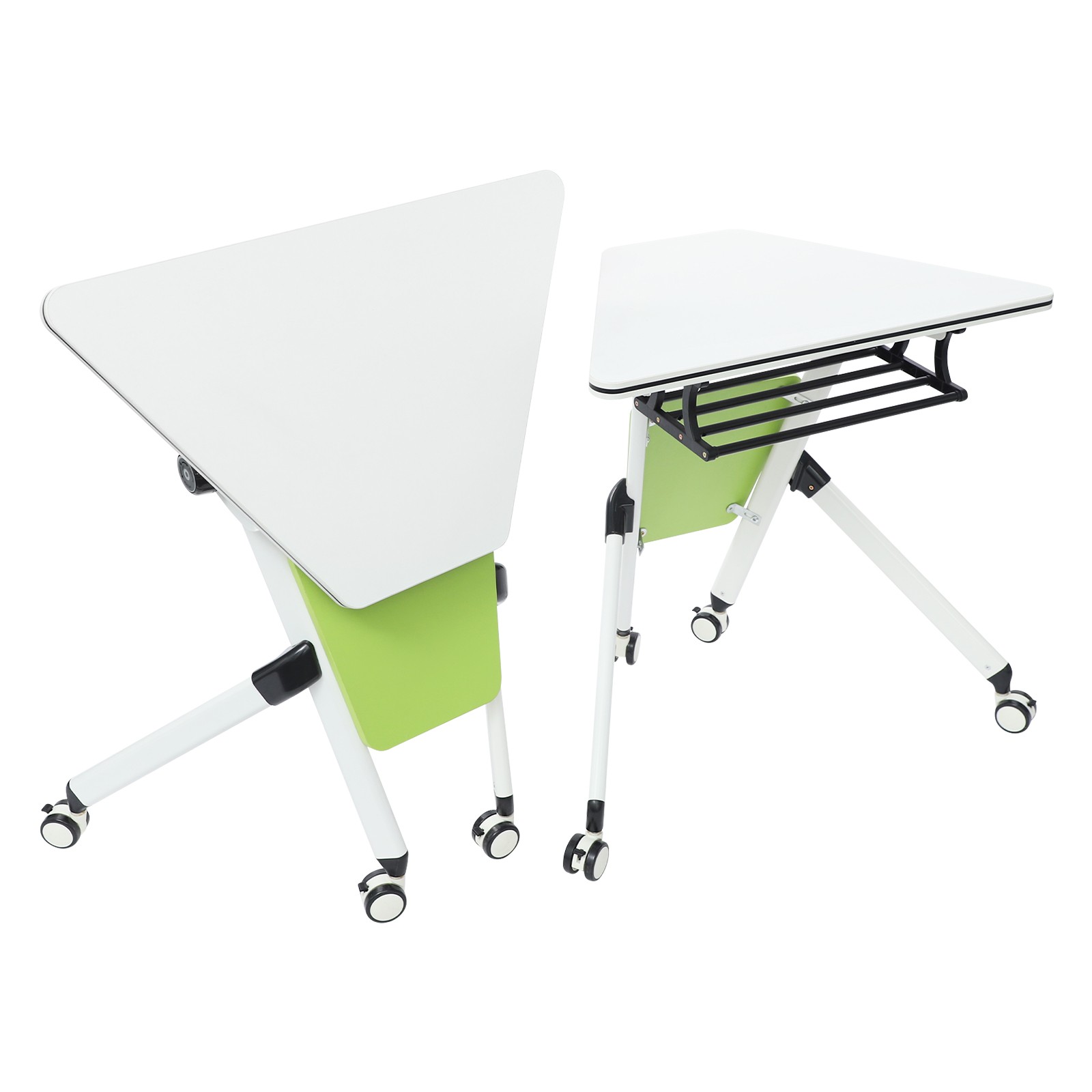 Modern Modular Folding Conference Table, Flip Top Training Desk with Wheels