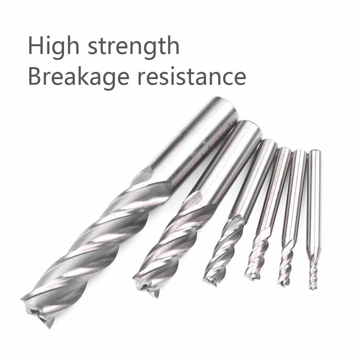 6pc HSS CNC 4 Flute Spiral Bit End Mill Cutter 1/8 3/16 1/4 5/16 5/8 1/2″ in US