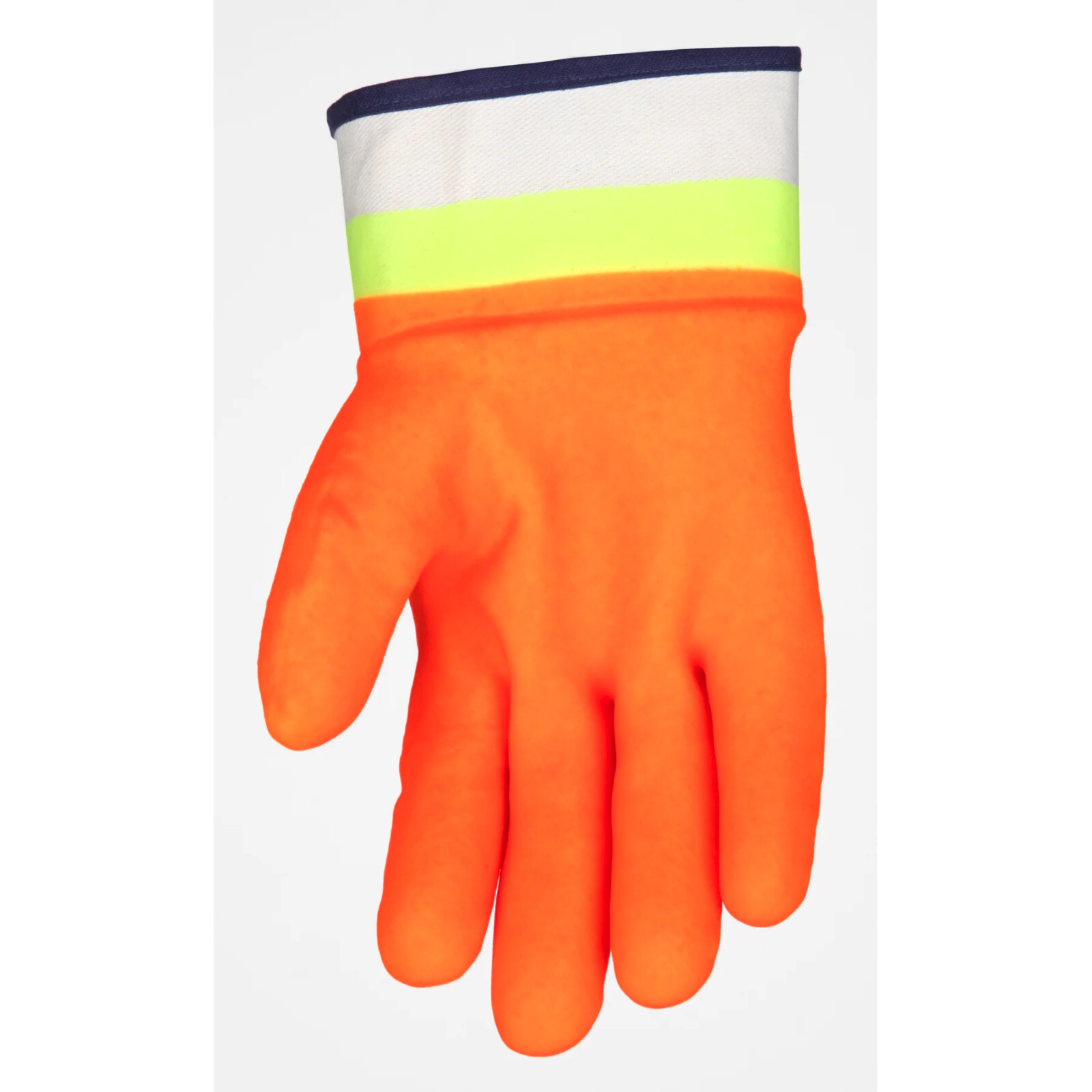 CHEMICAL RESISTANT GLOVES DOUBLE DIPPED RUBBER WORK GLOVES HI-VIS ORANGE, LARGE