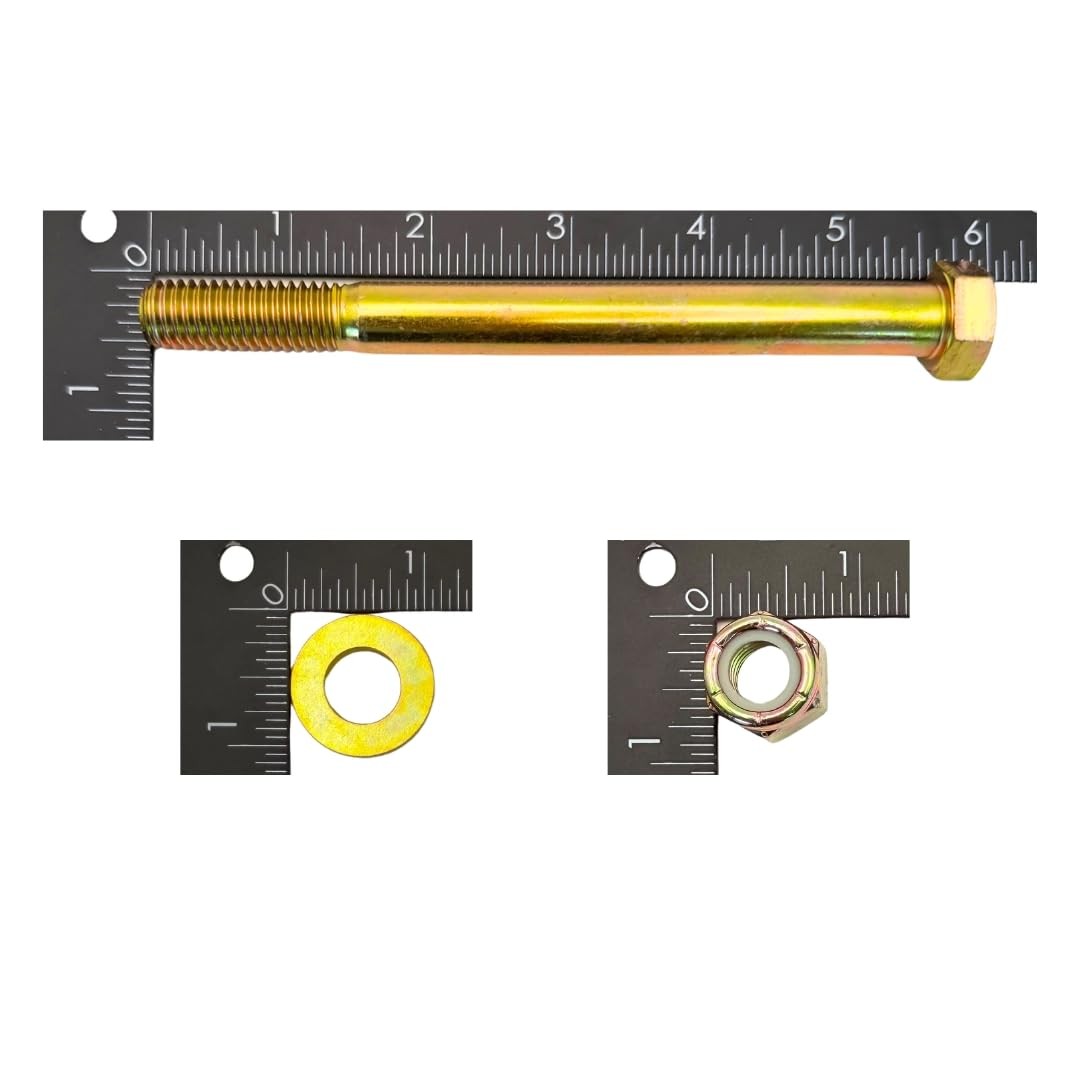 4 Pack of 1/2″-13 x 5-1/2 Grade 8 Heavy Duty Hex Bolts Plus Washers & Nylon Nuts