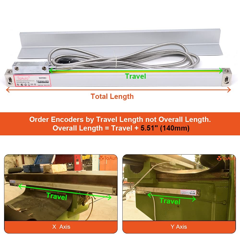DRO 3 Axis / 2 Axis Digital Readout 200mm Linear Scale 8″ Precision 5um for B…