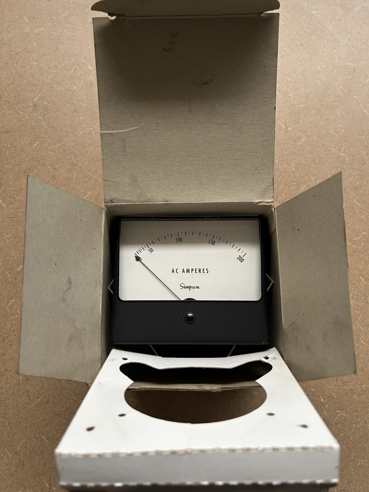 Simpson Model 1359 Analog 0-200 AC Amps Panel Meter Gauge W/ Original Box NOS