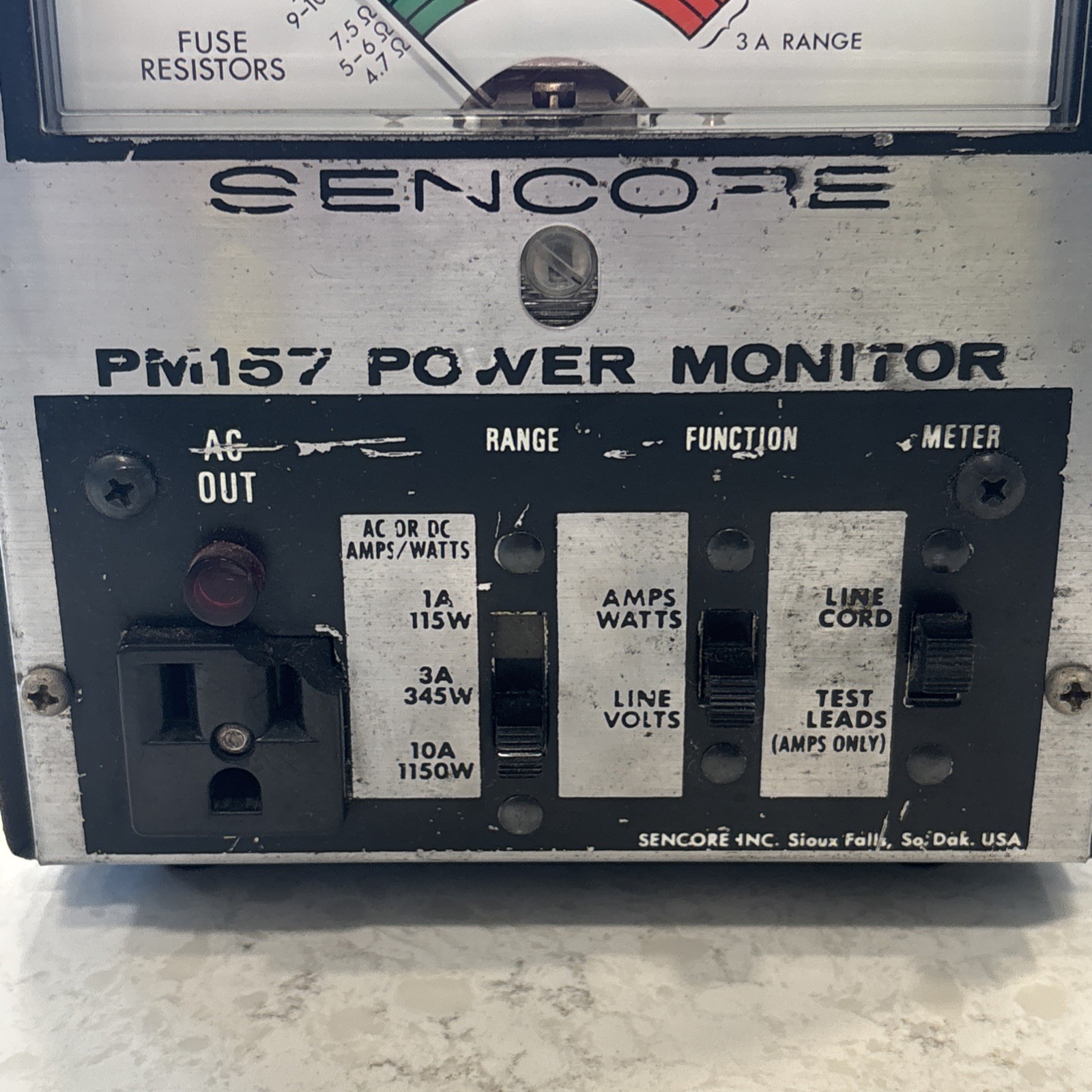 Vtg Sencore Model PM157 Power Monitor Meter Tool UNTESTED PARTS ONLY
