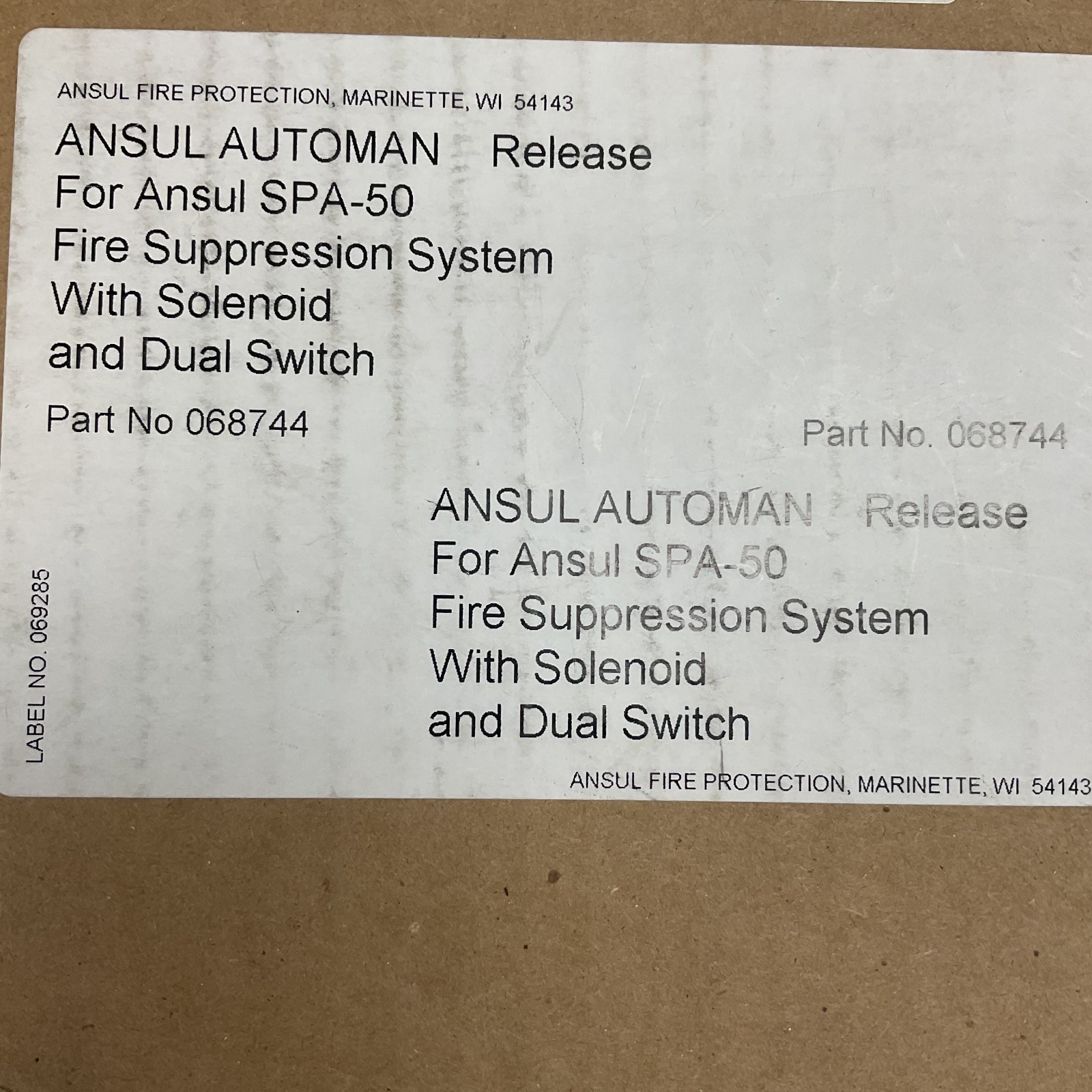 Ansul 068744 SPA-50 AUTOMAN Electric Remote Release, 120 VAC