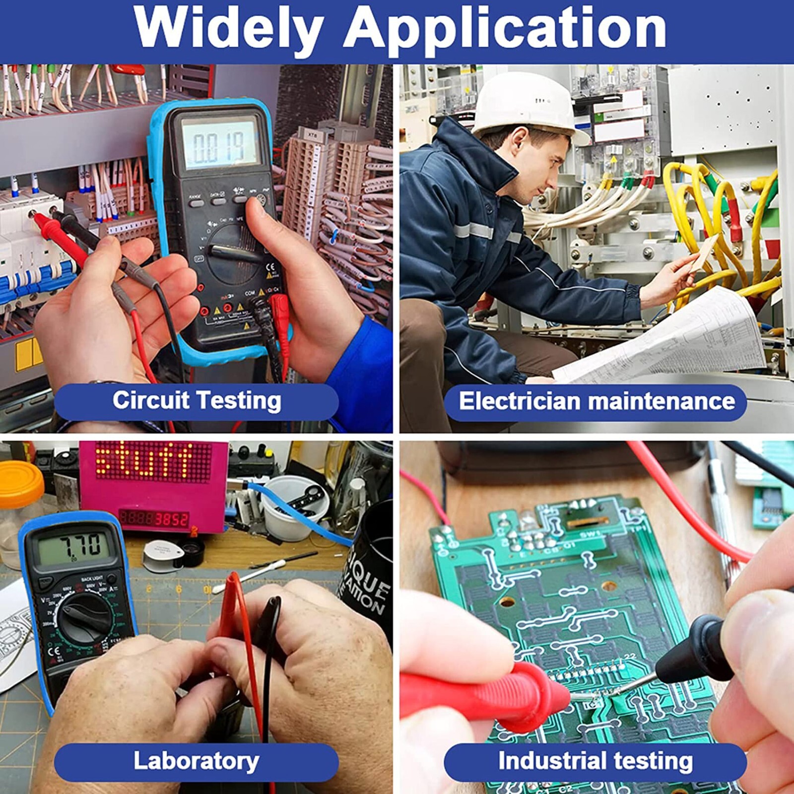 LCD Digital MULTIMETER Voltmeter Ammeter Ohmmeter Volt AC DC Tester Leads Meters