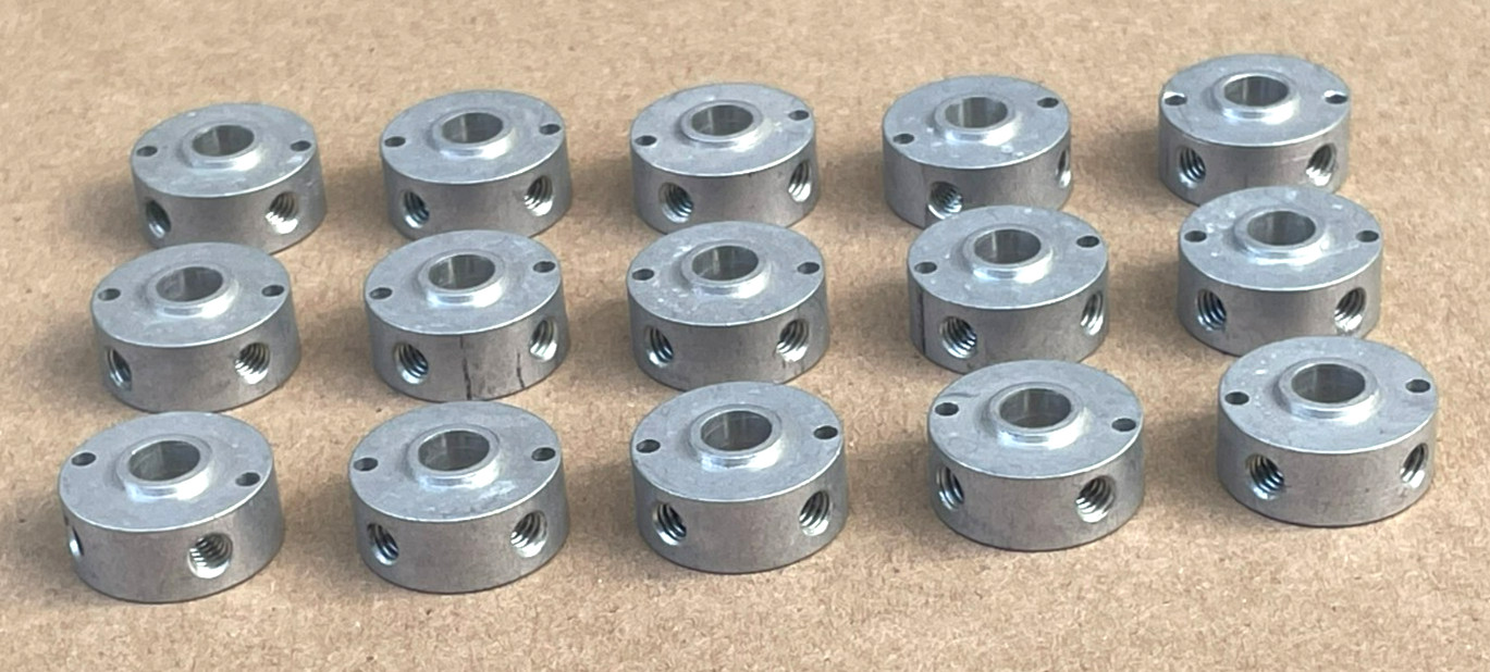 NOS Unbranded Aluminum Round Shaft Collars Clamping (Lot of 15)