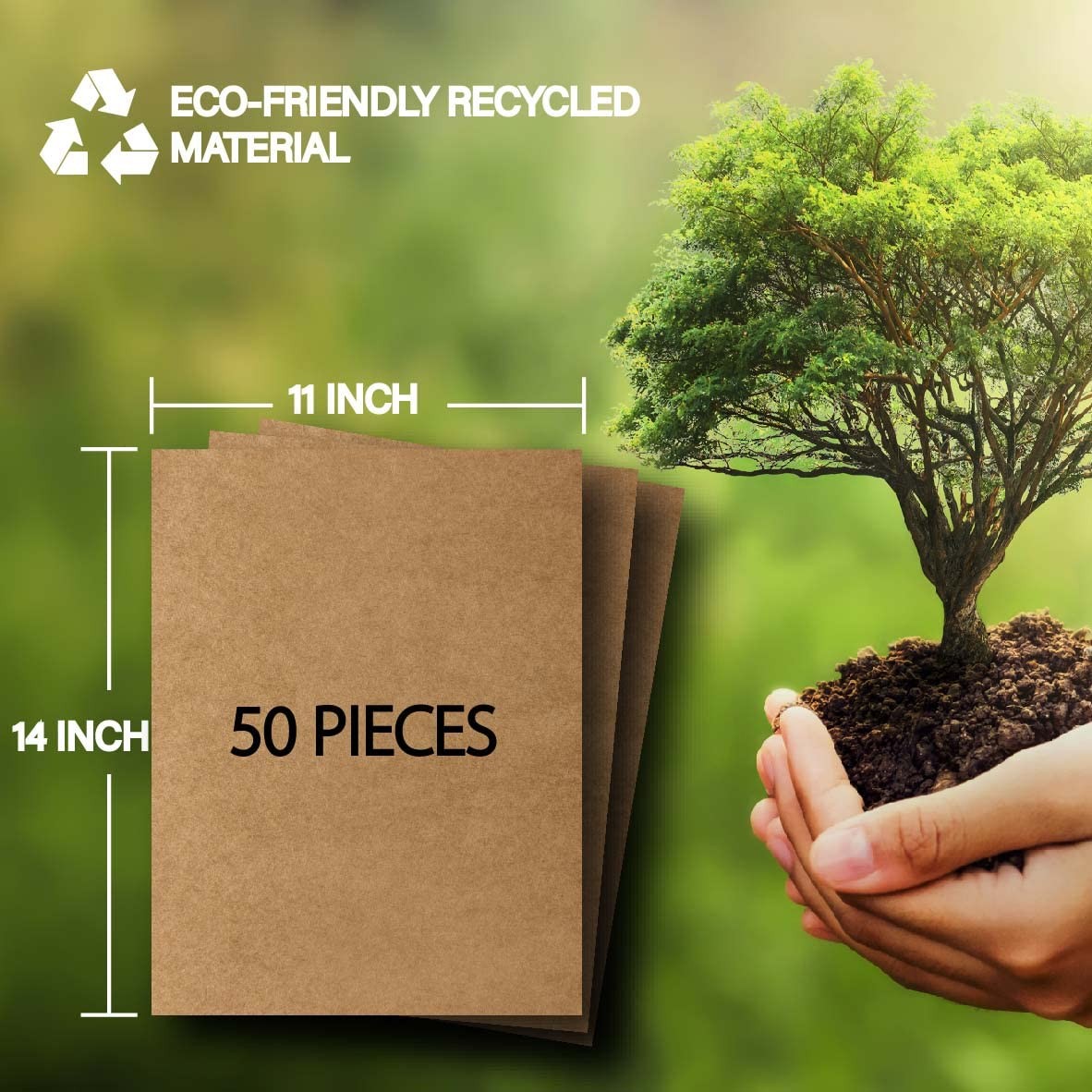 50 Packs 11×14 Inch Corrugated Cardboard Sheets, Rigid Kraft Cardboard Divide…