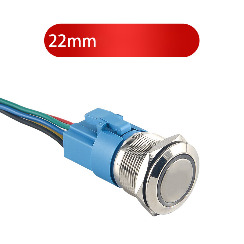 12/16/19/22mm Waterproof Momentary / Latching LED Push Button Switch Metal 3~24V
