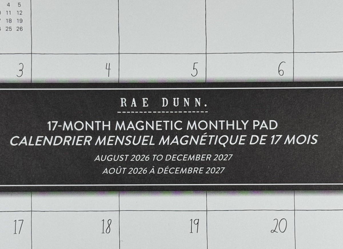 RAE DUNN 2026 2027 Magnetic 17 Monthly Pad Calendar Planner Blue Stripe 9.5×8.5″