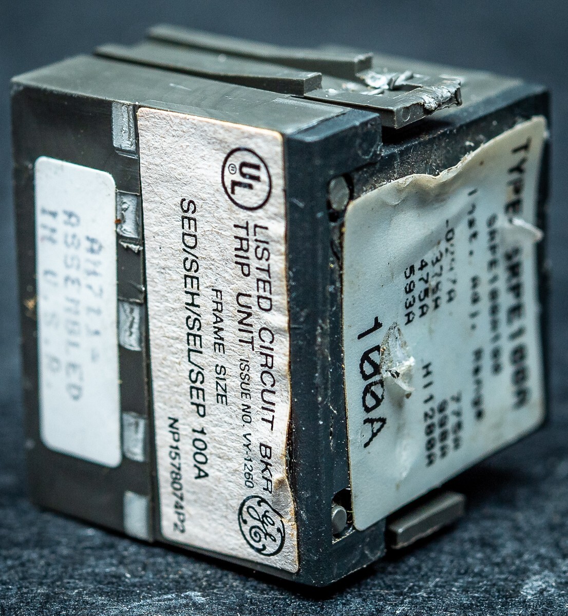 GE SRPE100A Breaker Rating Plug Spectra, used