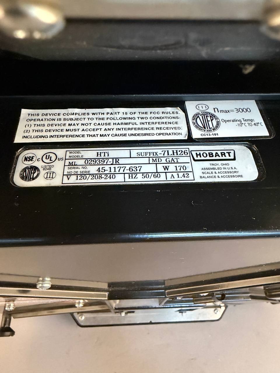 Hobart HTi-7LH26 Touchscreen Label Printing Scale | PARTS ONLY