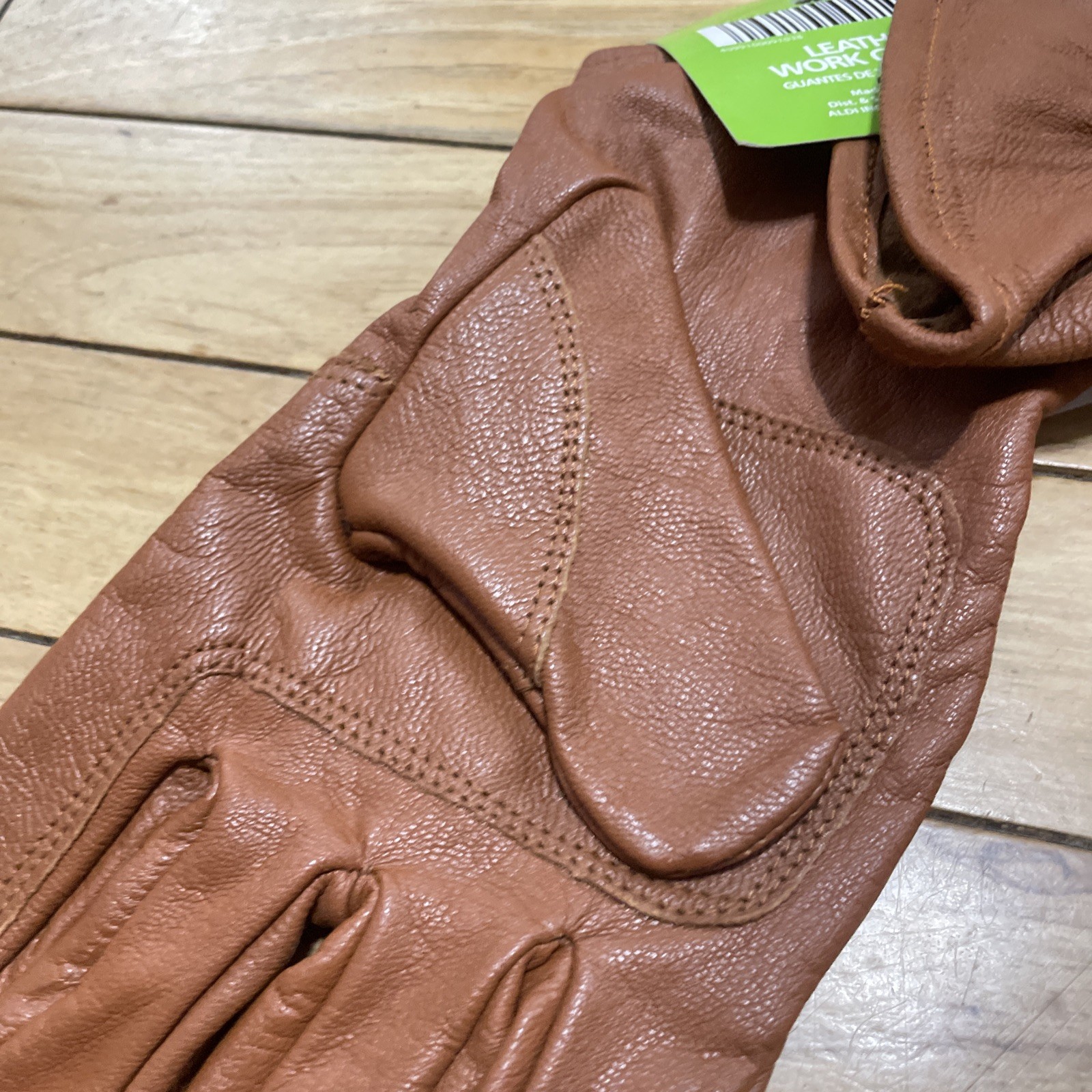 Gardenline New Leather Work Gloves Adult Large Brown Garden Hike Ride Western
