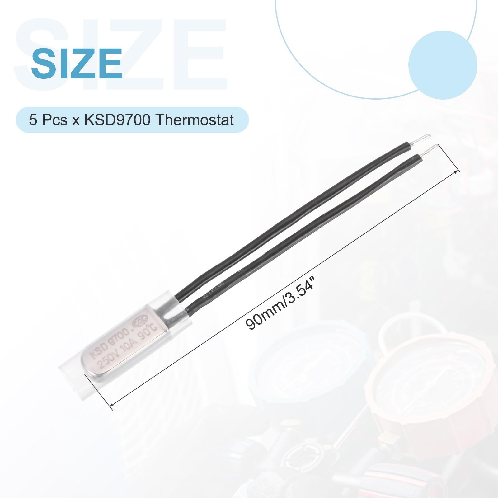 5 Pcs KSD9700 Thermostat 90°C/194°F Temperature Switch N.C 10A Metal