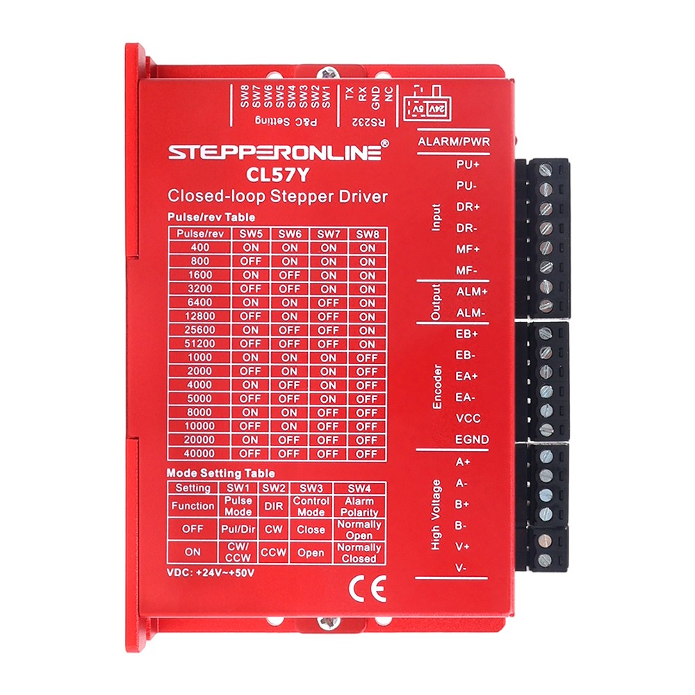 STEPPERONLINE Nema 23 3Nm Closed Loop Stepper Motor Driver CNC Kit W/ Power