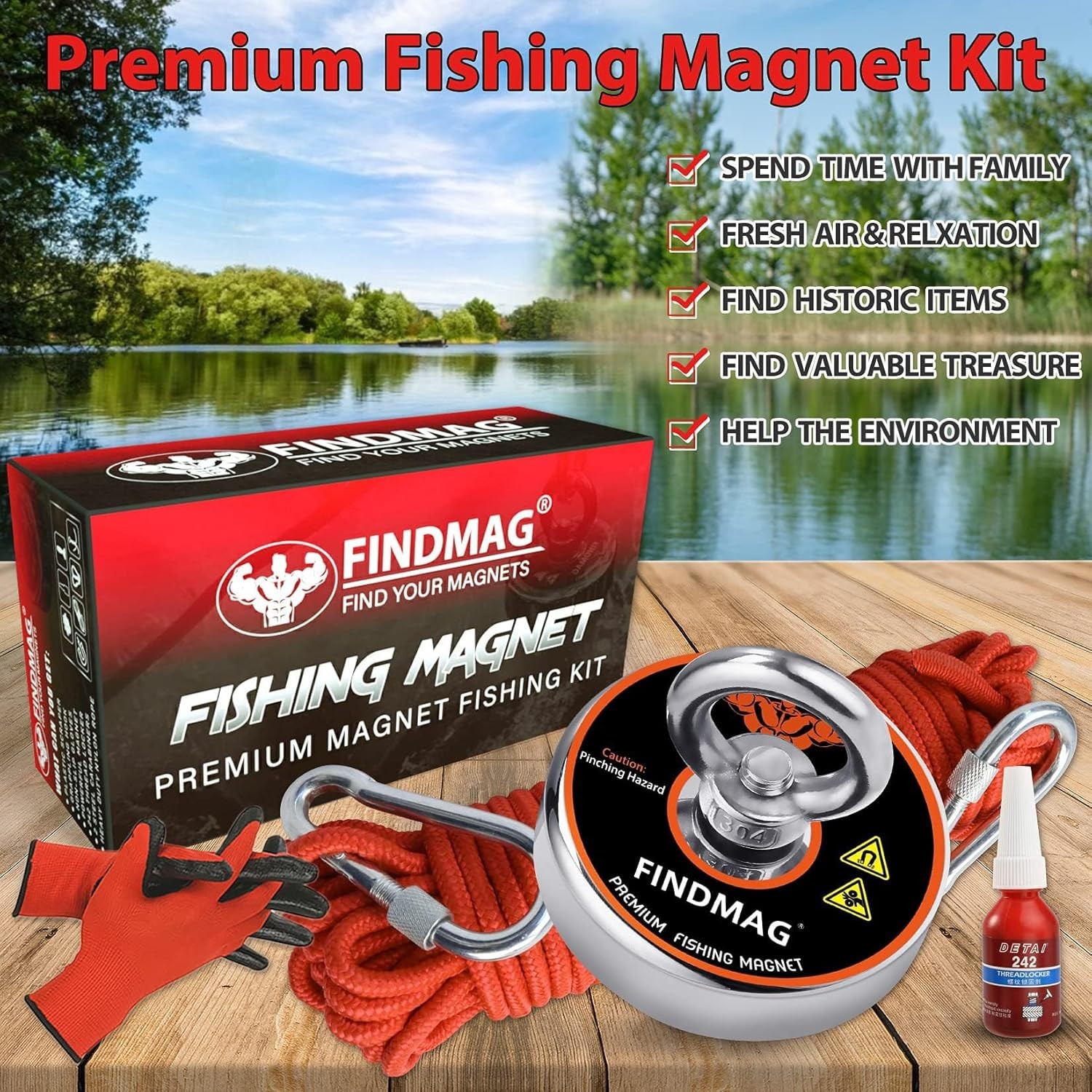 Complete 500 LBS Neodymium Magnetic Fishing Kit – Treasure Hunting Gear!
