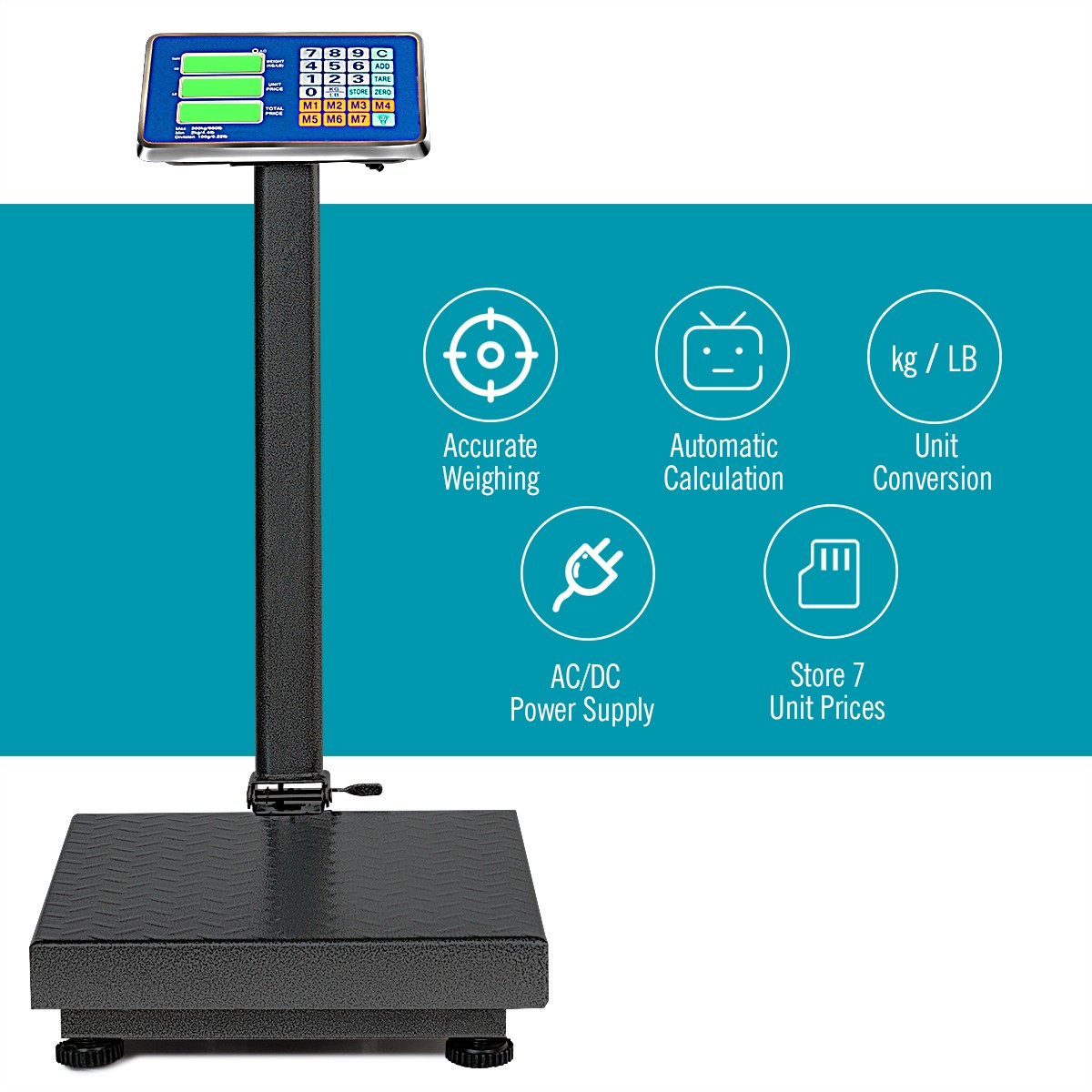 660lbs Weight Platform Scale Digital Floor Folding Scale Postal Shipping Mailing