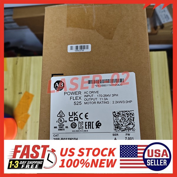 New Sealed Allen-Bradley 25B-B011N104 Ser A PowerFlex 525 AC Drive 3HP 2023