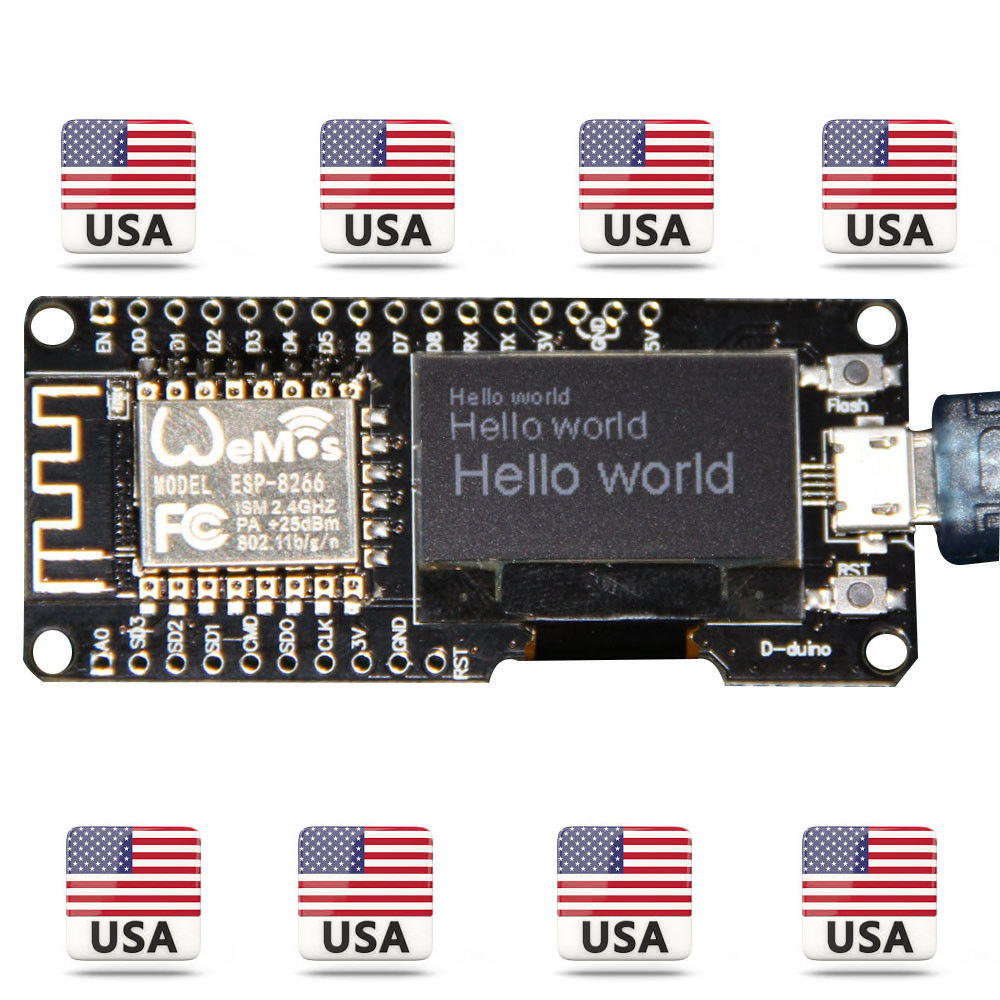 * TESTED * NODEMCU Wemos Wifi ESP8266 ESP-12F CP2102 Micro USB w/ 0.96″ OLED