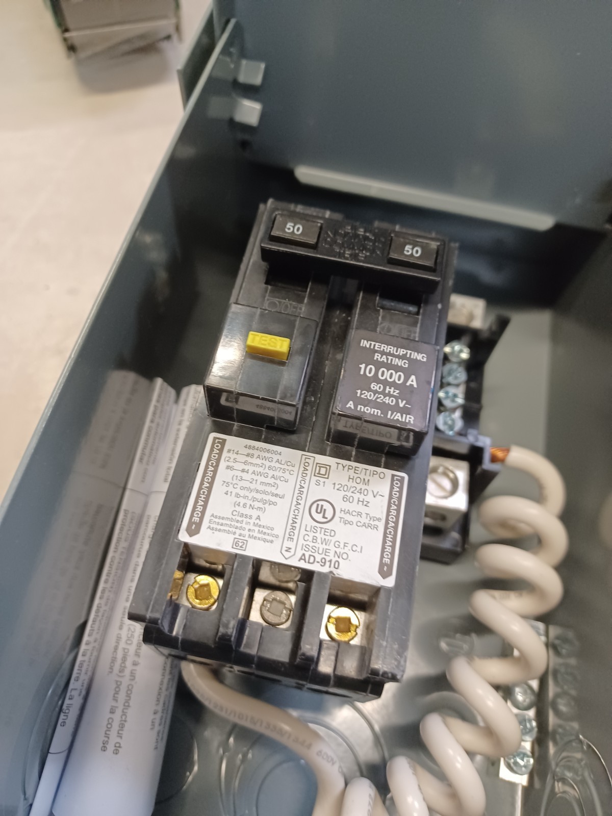 Square D HOME250SPA Homeline 50A Enclosed Main Breaker