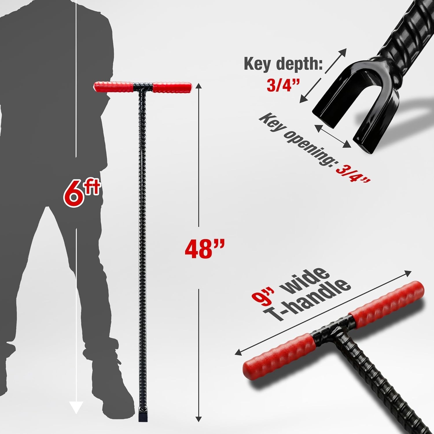 Lightweight 48-Inch Alloy Steel Water Meter Key – Perfect for Professionals