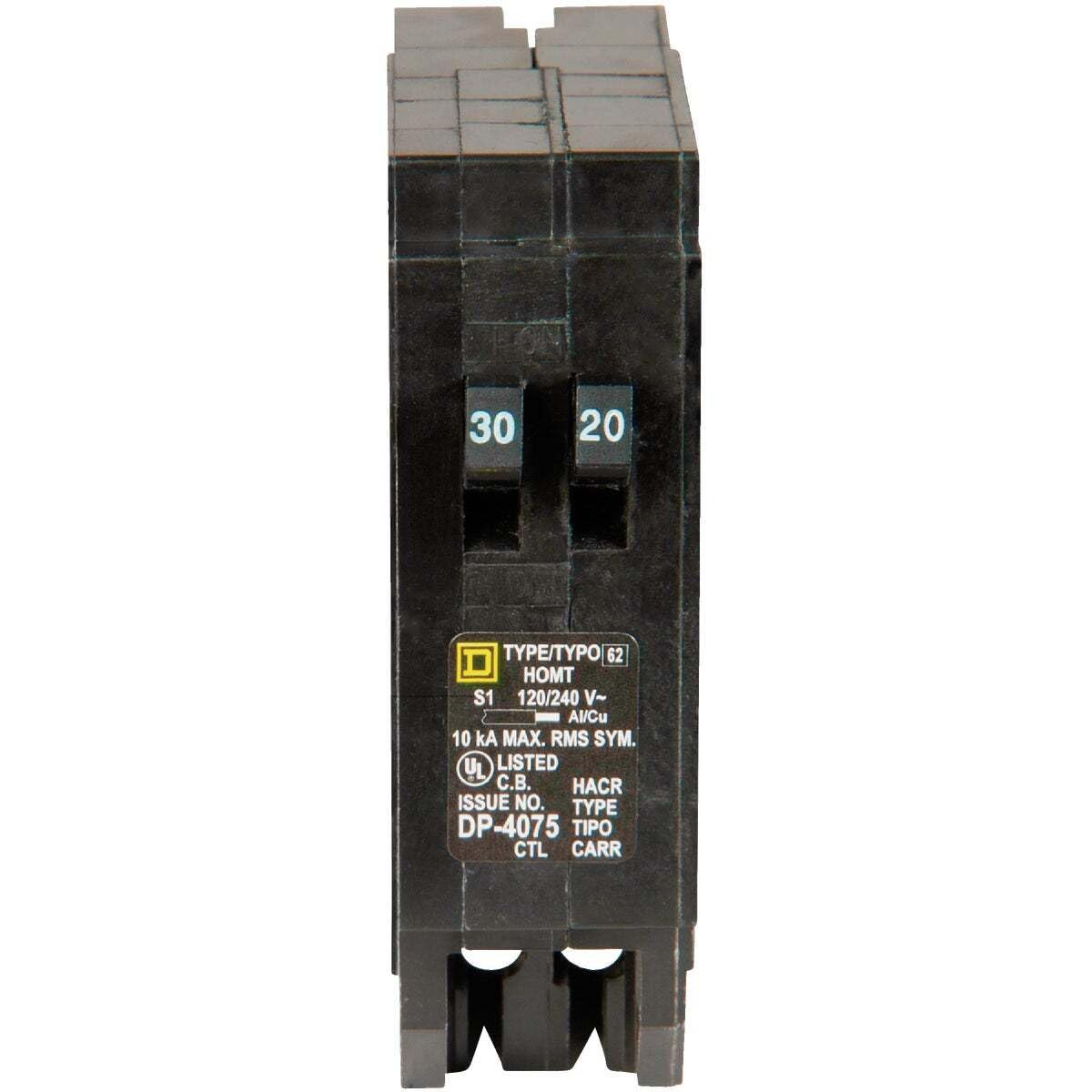 Square D – HOMT3020CP Homeline 1-30-Amp 1-20-Amp Single-Pole Tandem Circuit
