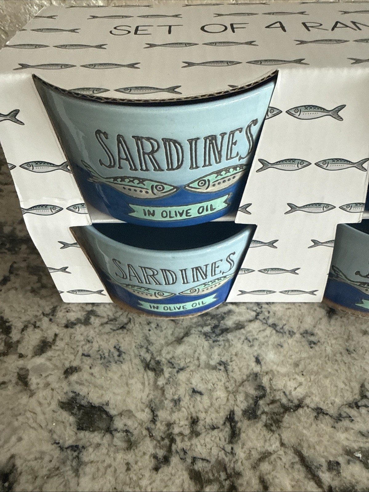 NEW Sardine Ramekin Set Of 4 Bowls by Prima Designs