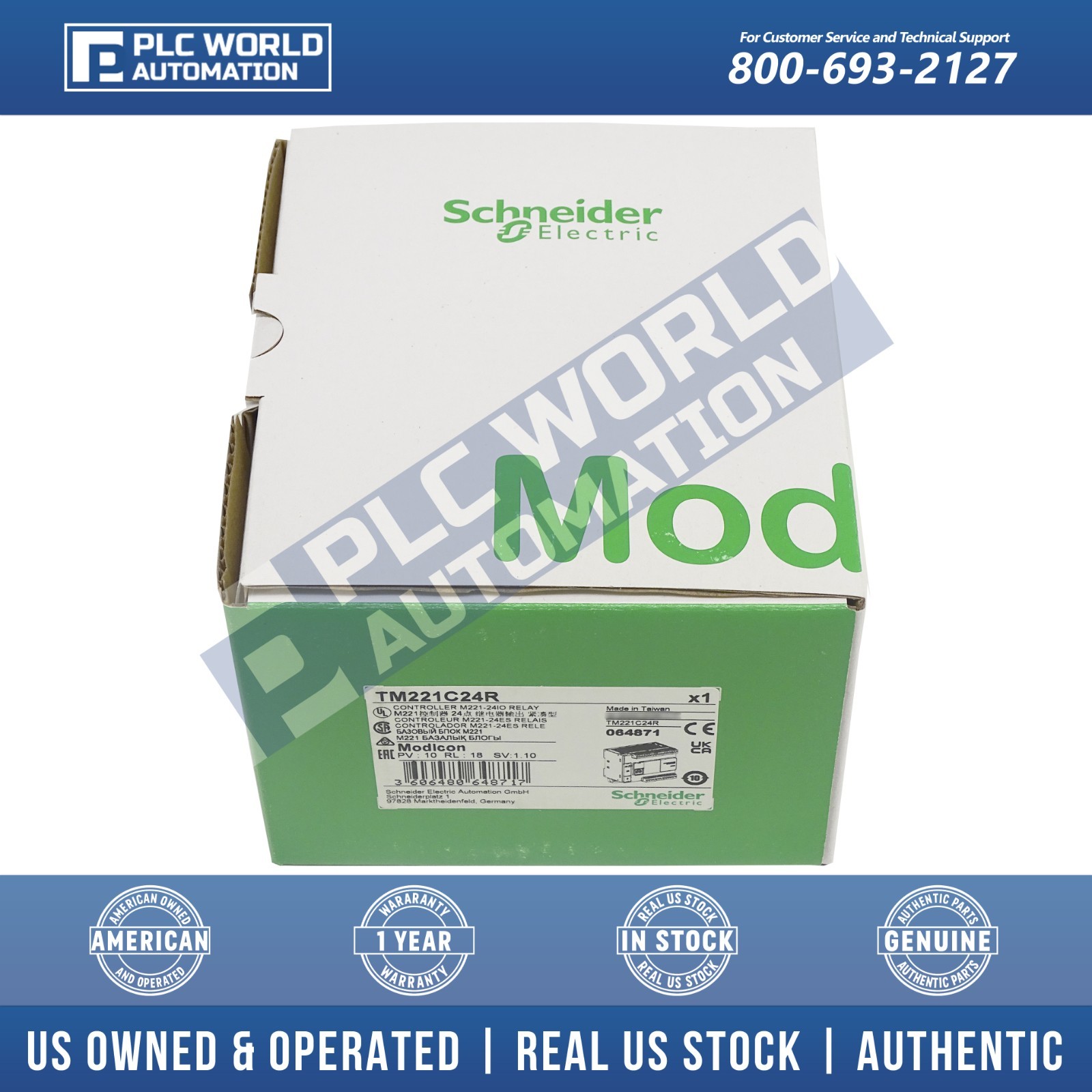 Schneider Electric TM221C24R Modicon M221 Controller, Relay Outputs, Brand New