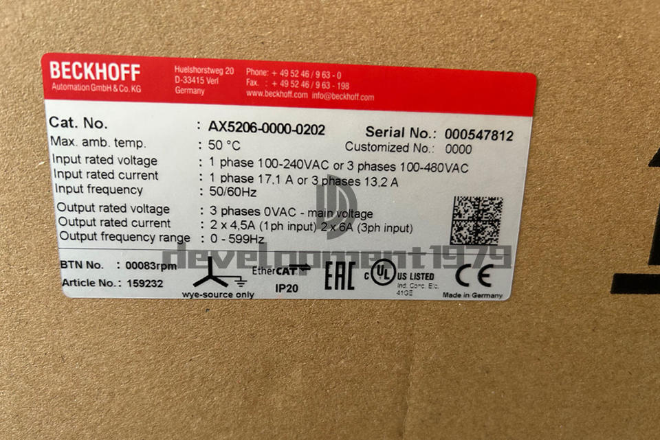 AX5206-0000-0202 A New Beckhoff Servo Drive AX5206-0000-0202
