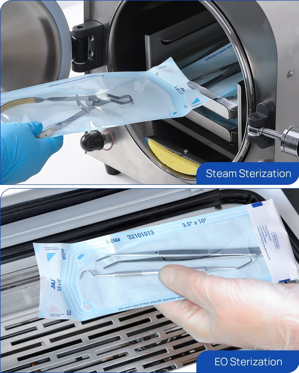 JMU Self Sealing Sterilization Pouches 3.5 x 6.5 Autoclave 2000 Case