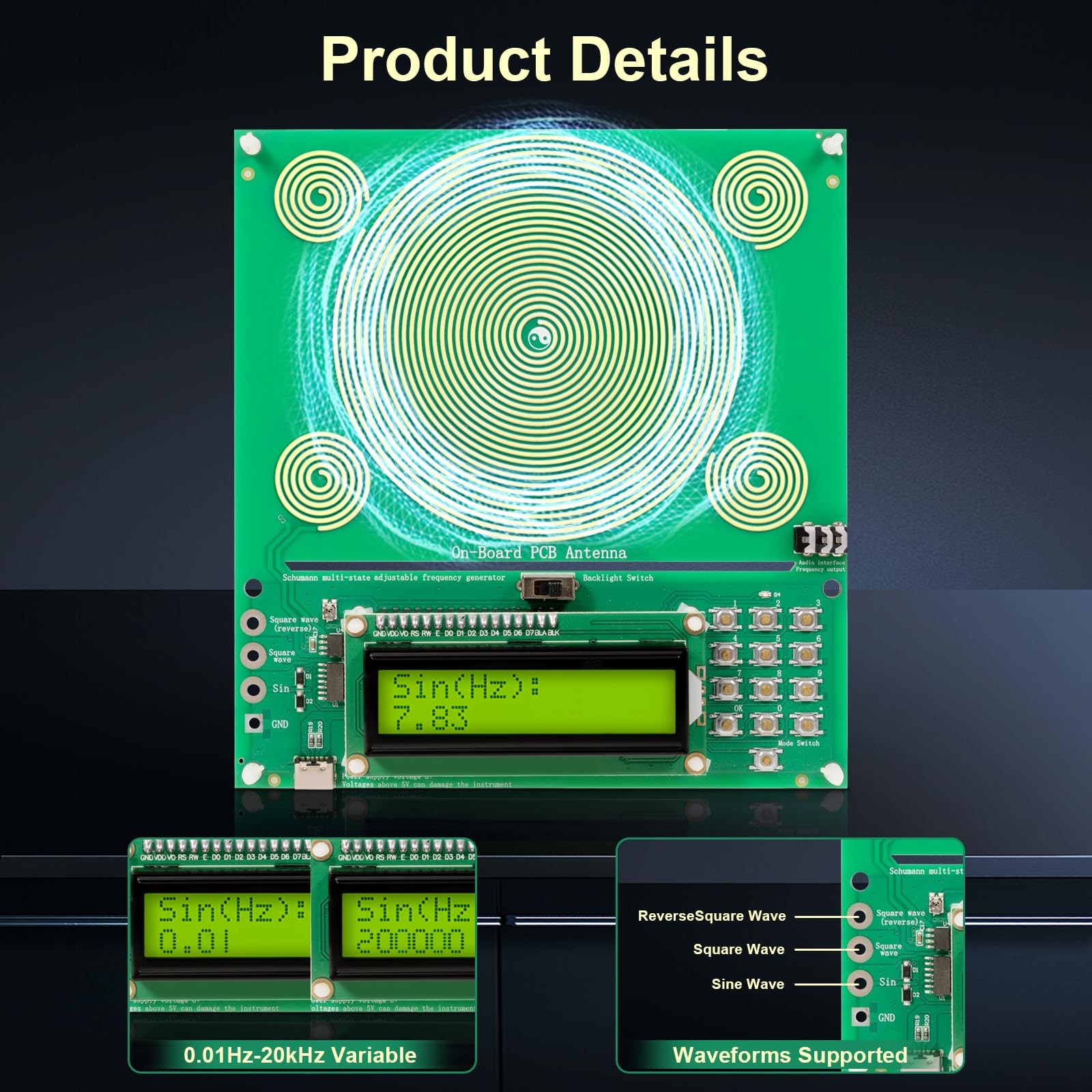 Adjustable Frequency Generator for Healing and Resonance 0.01-200000Hz