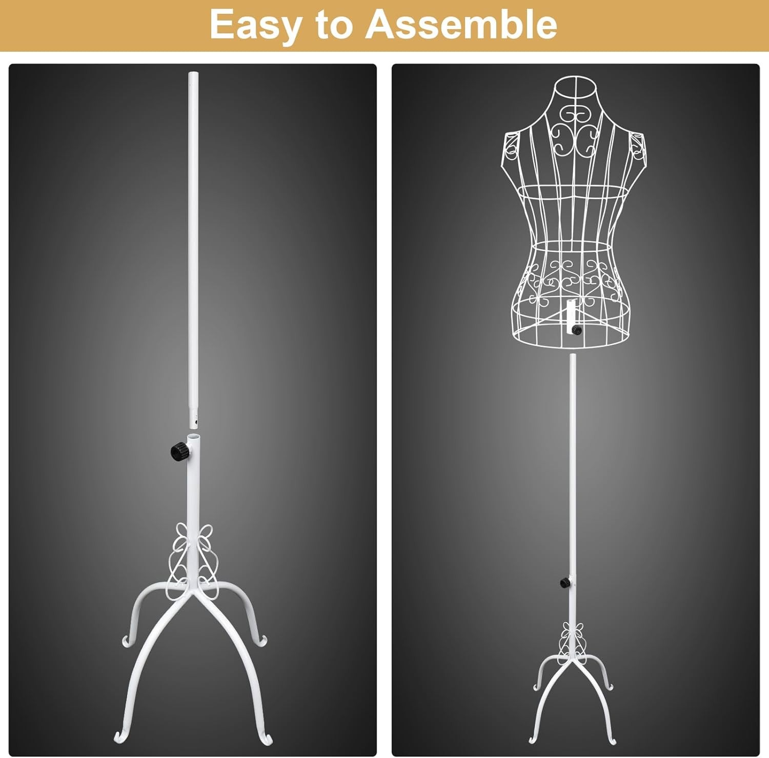 Female Wire Dress Form Vintage Style Wire Mannequin for Home Decor Display White