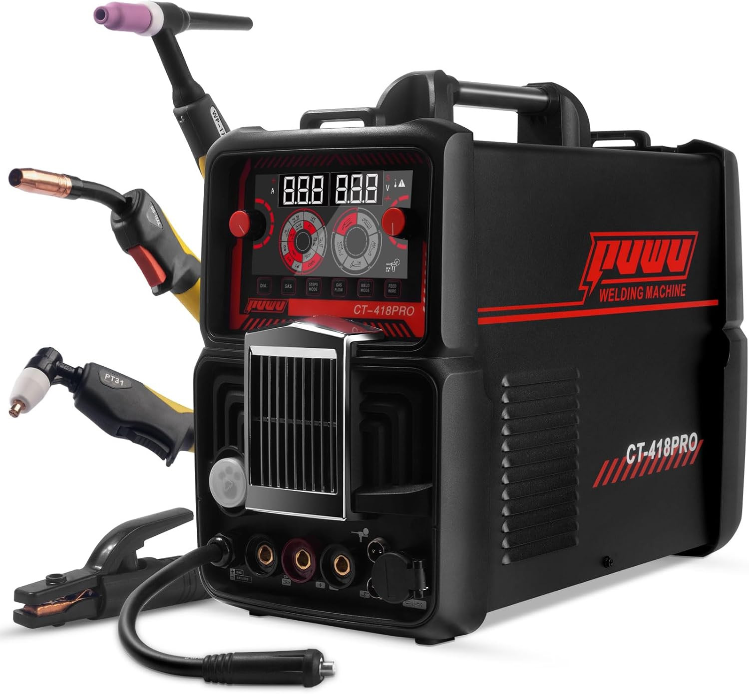 Plasma Cutter Welder Combo Gas Mig/Gasless MIG/HF Tig/Stick/Cut 5 in 1 Aluminum