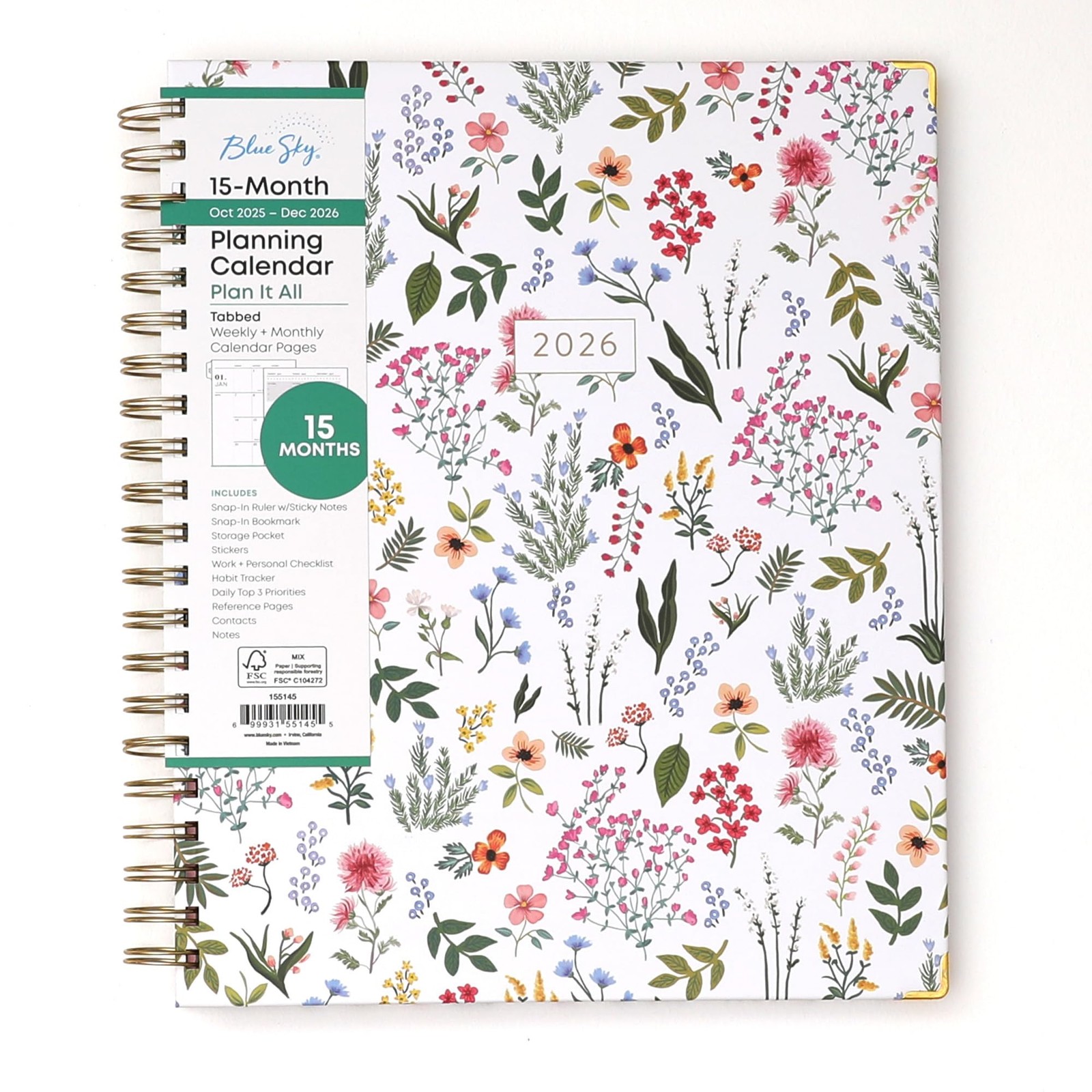 15 Month 2026 Weekly and Monthly Planner Calendar, October 2025 – December 20…