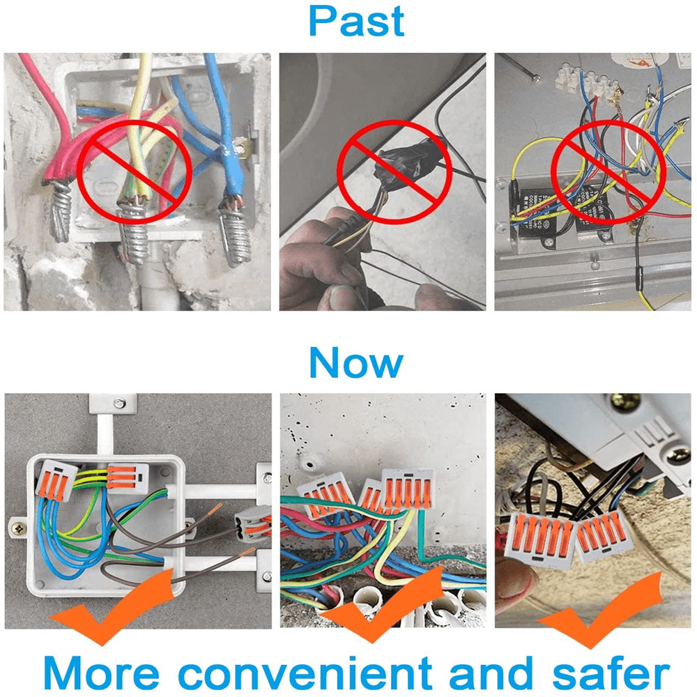 2/3/4/5/8-Port Way Reusable Spring Lever Terminal Block Cable Wire Connector