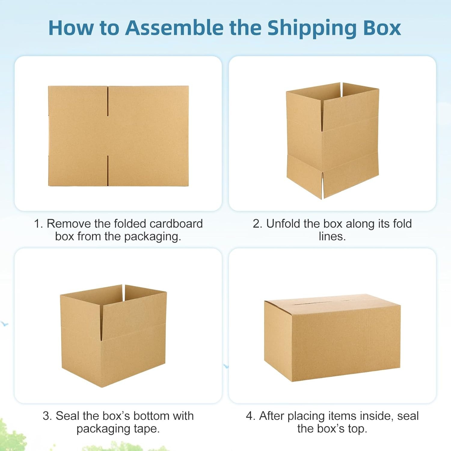 Famagic 8x6x4 Shipping Boxes 10 Pack Corrugated Cardboard Mailer Boxes