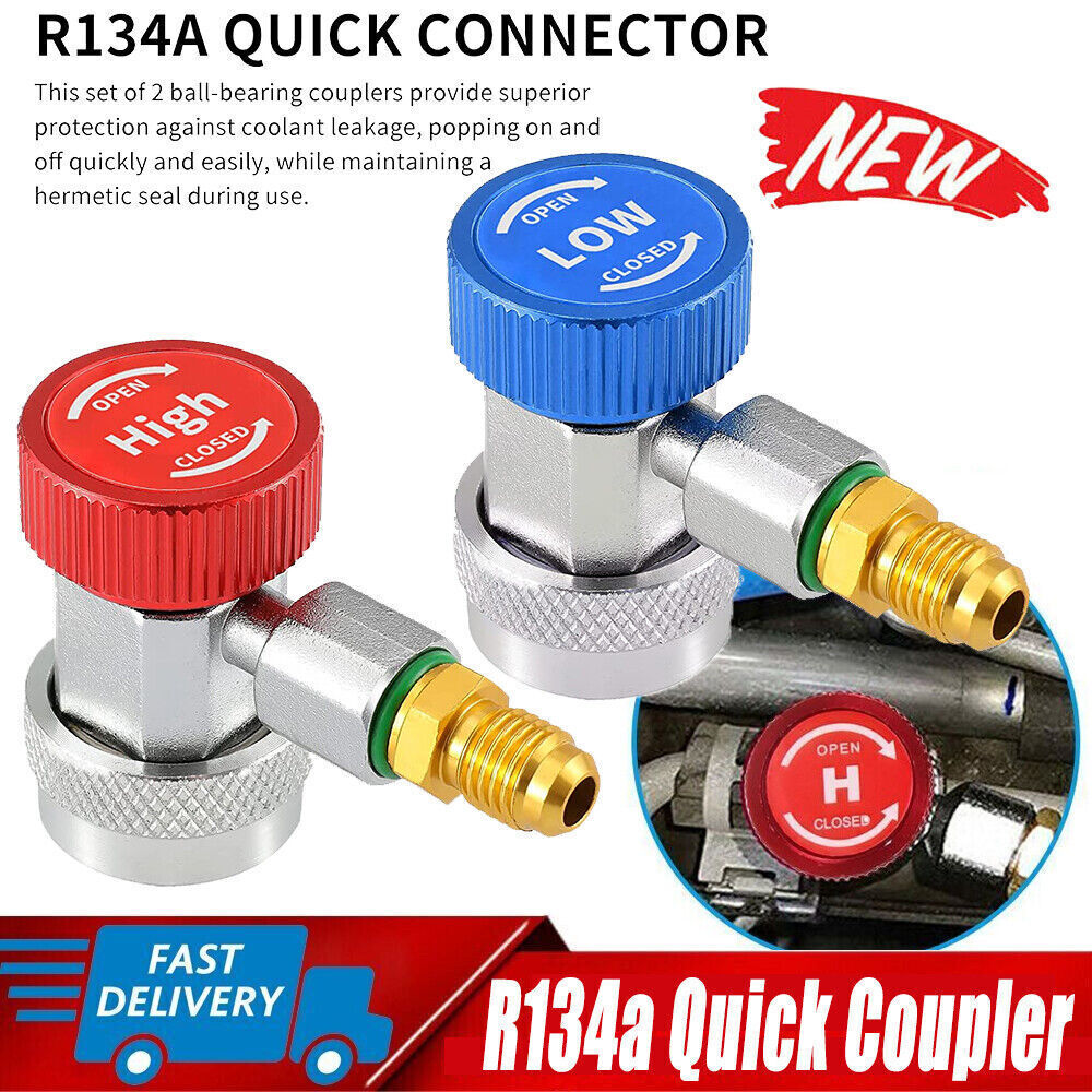 A/C Air Condition R134A Quick Coupler Connector Adapter High Low Side SAE HVAC