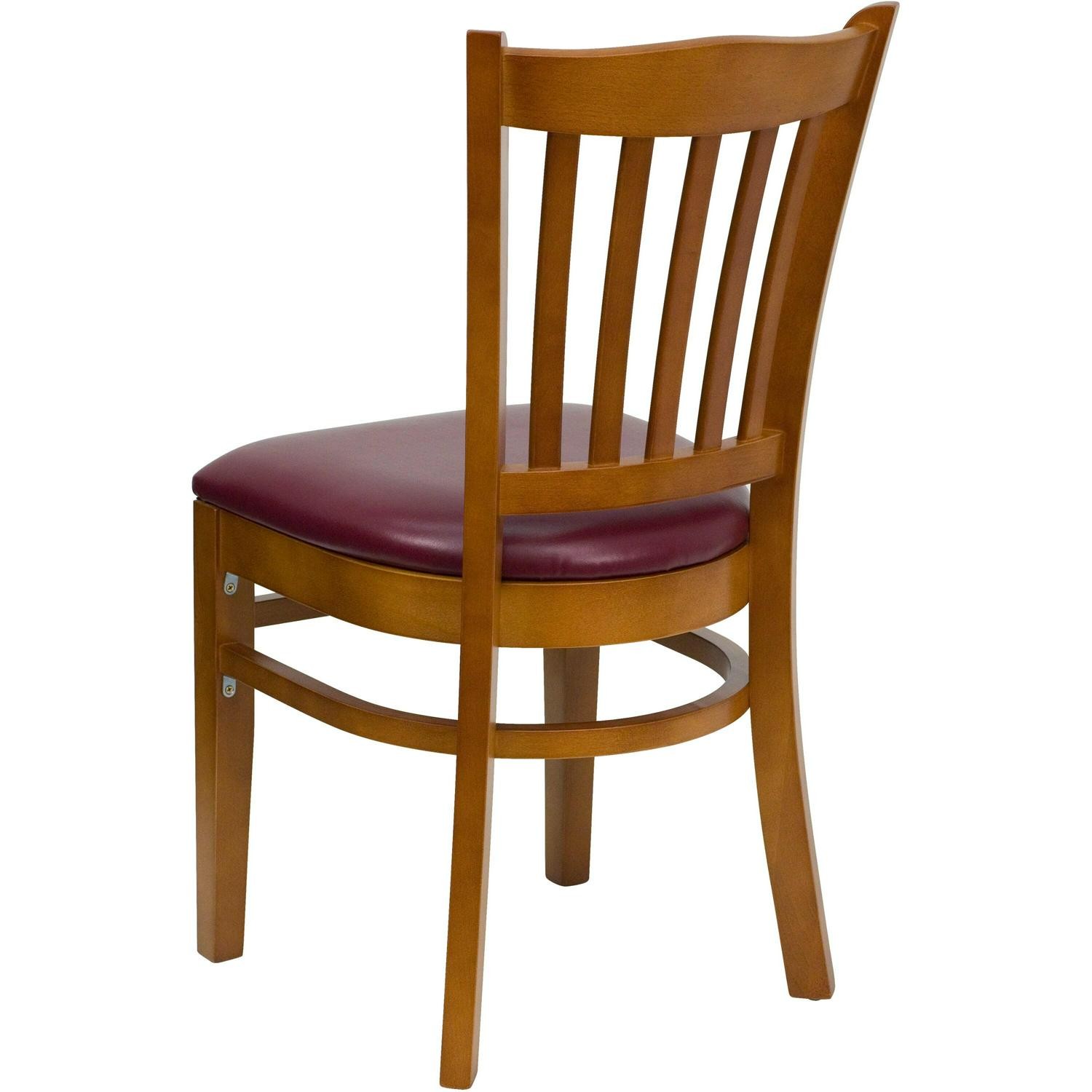 Cherry Hardwood Slat Back Restaurant Chair – 17.5 W X 20.75 D X 34.5 H