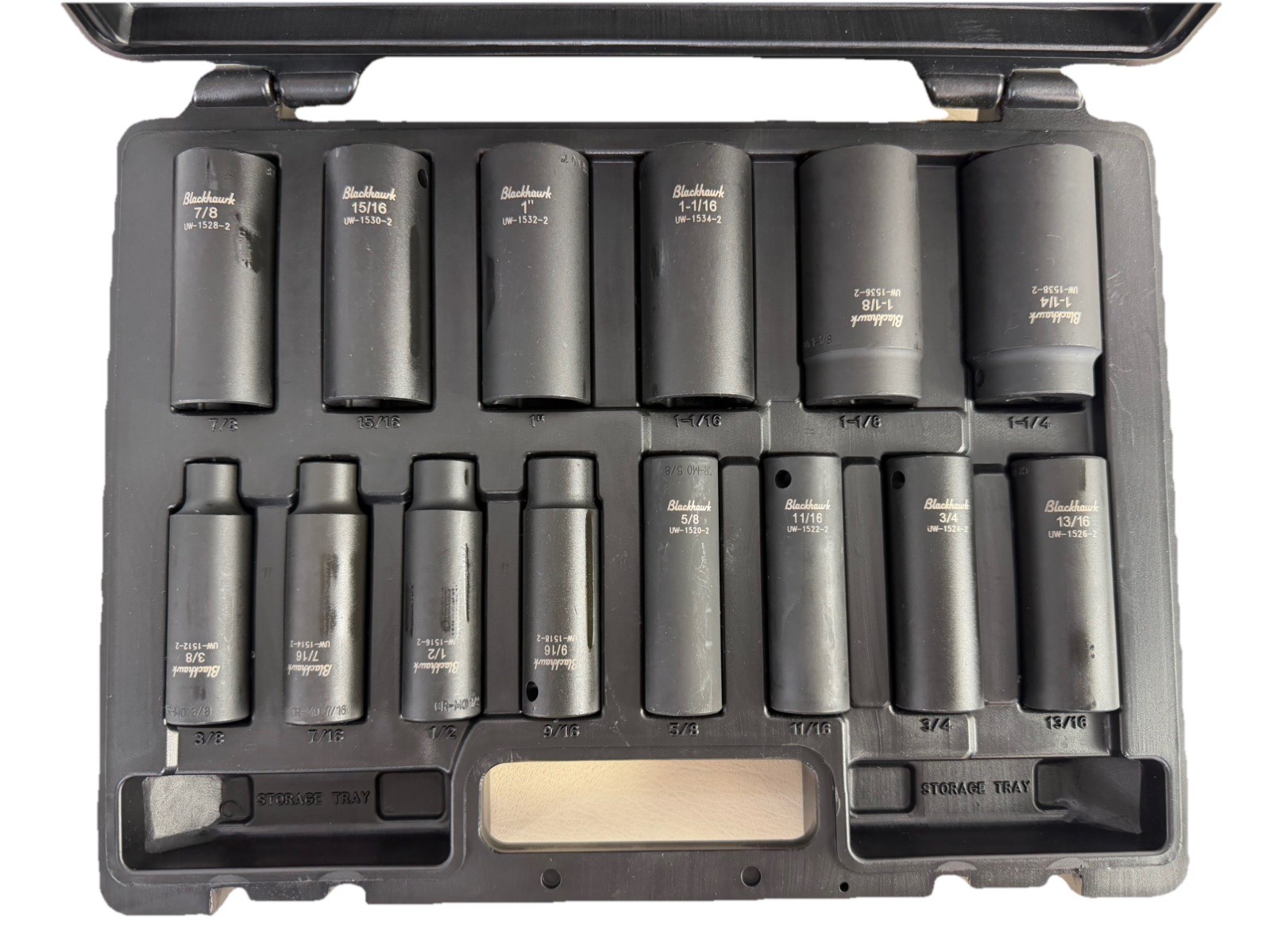 14pc Blackhawk Proto Tool 1/2″ Drive Deep Impact Sockets SAE 6-Point 3/8-1 1/4”