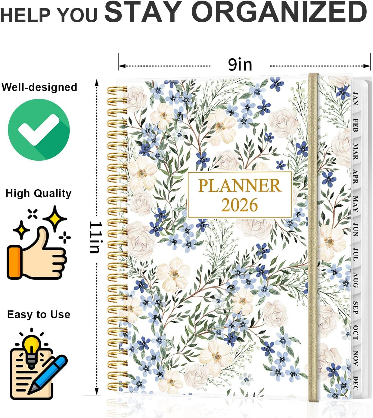 Planner 2026 – Weekly & Monthly Planner from January 2026 to December 2026, Agen