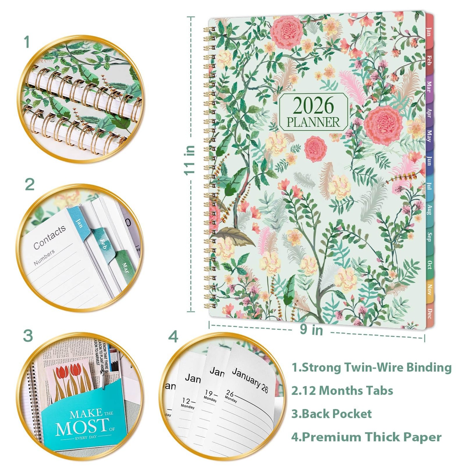 2024-2028 Monthly Planner – 5 Years Calendar from January 2024 to December 2028