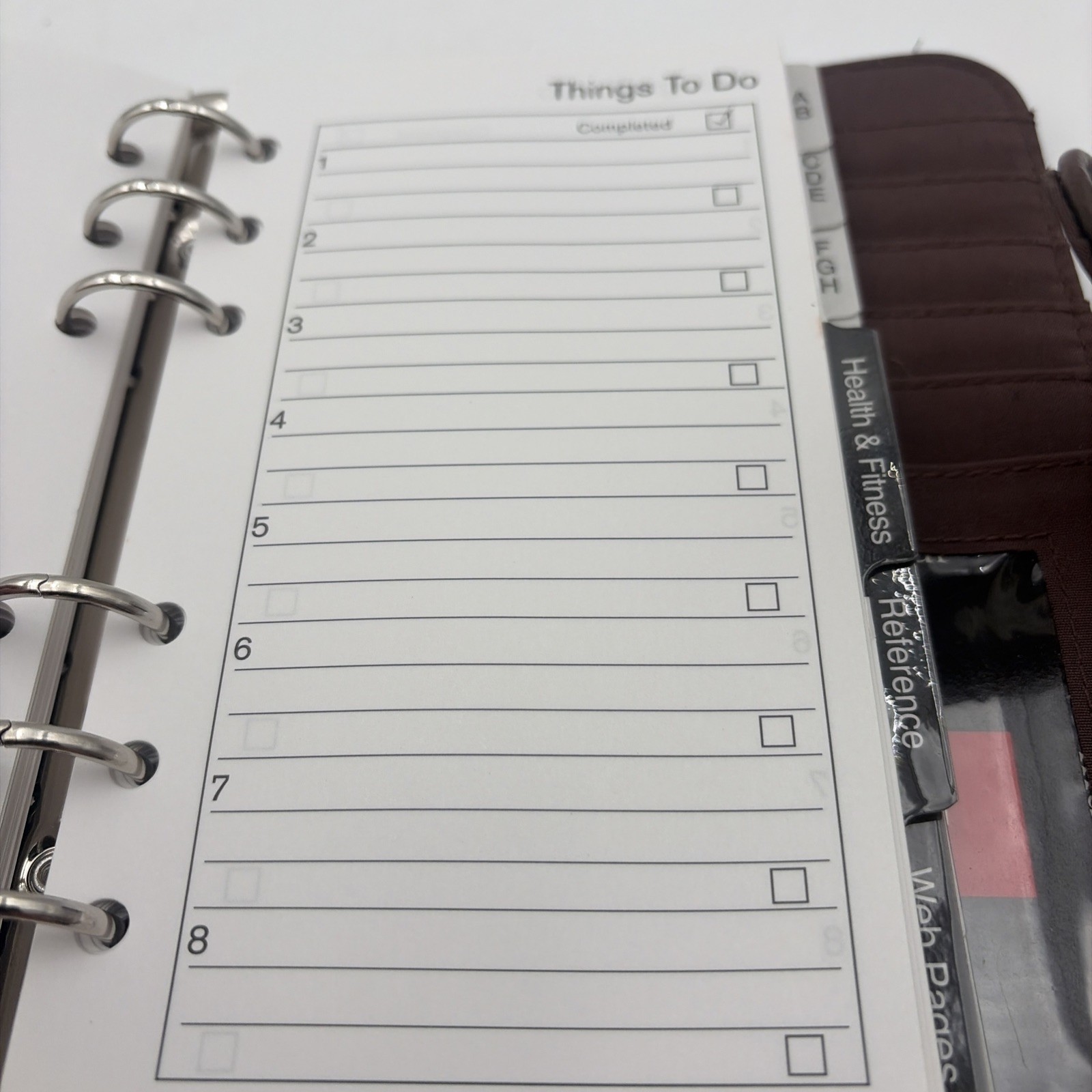 Mundi Mundex Daily Planner Organizer with Card Slots leather like Brown 6 ring